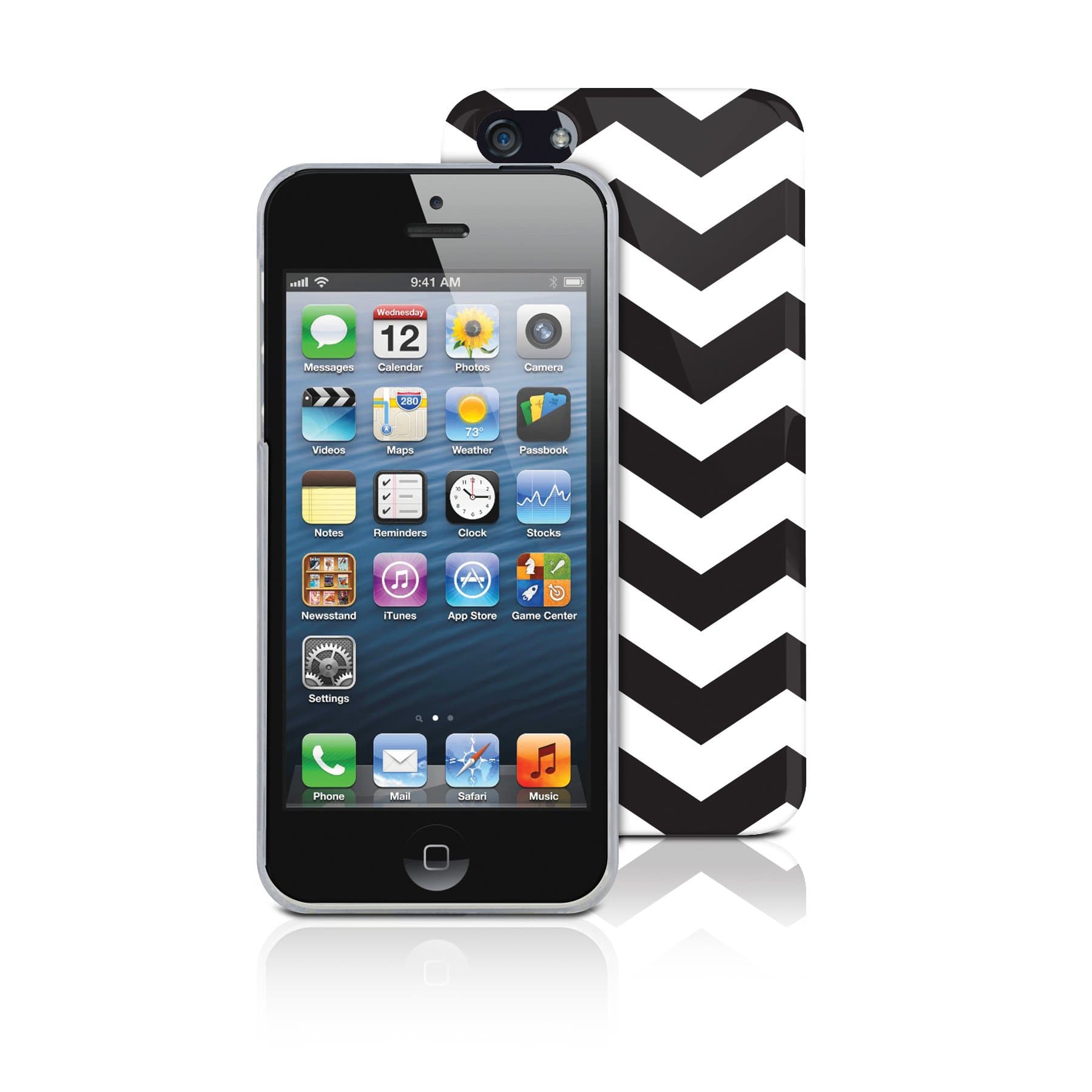 The Macbeth Collection MB-P5CCB HardShell Case for iPhone 5 - Retail Packaging - Chevron Black