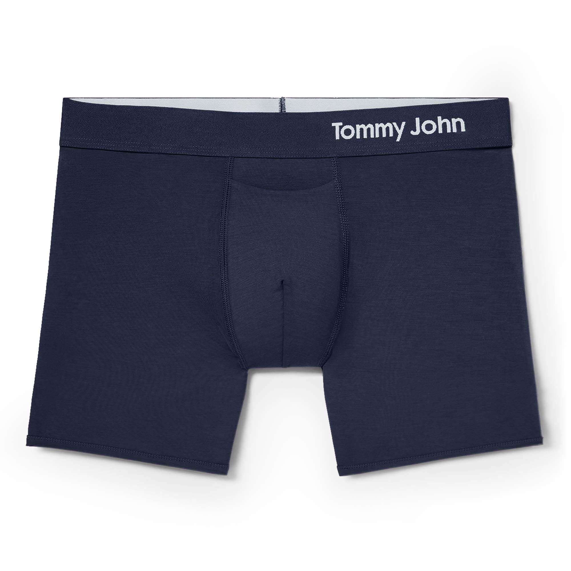 Tommy John Men’s Trunk 4" Underwear, Supima Cool Cotton Boxer Briefs with Supportive Contour Pouch, Soft Breathable Waistband