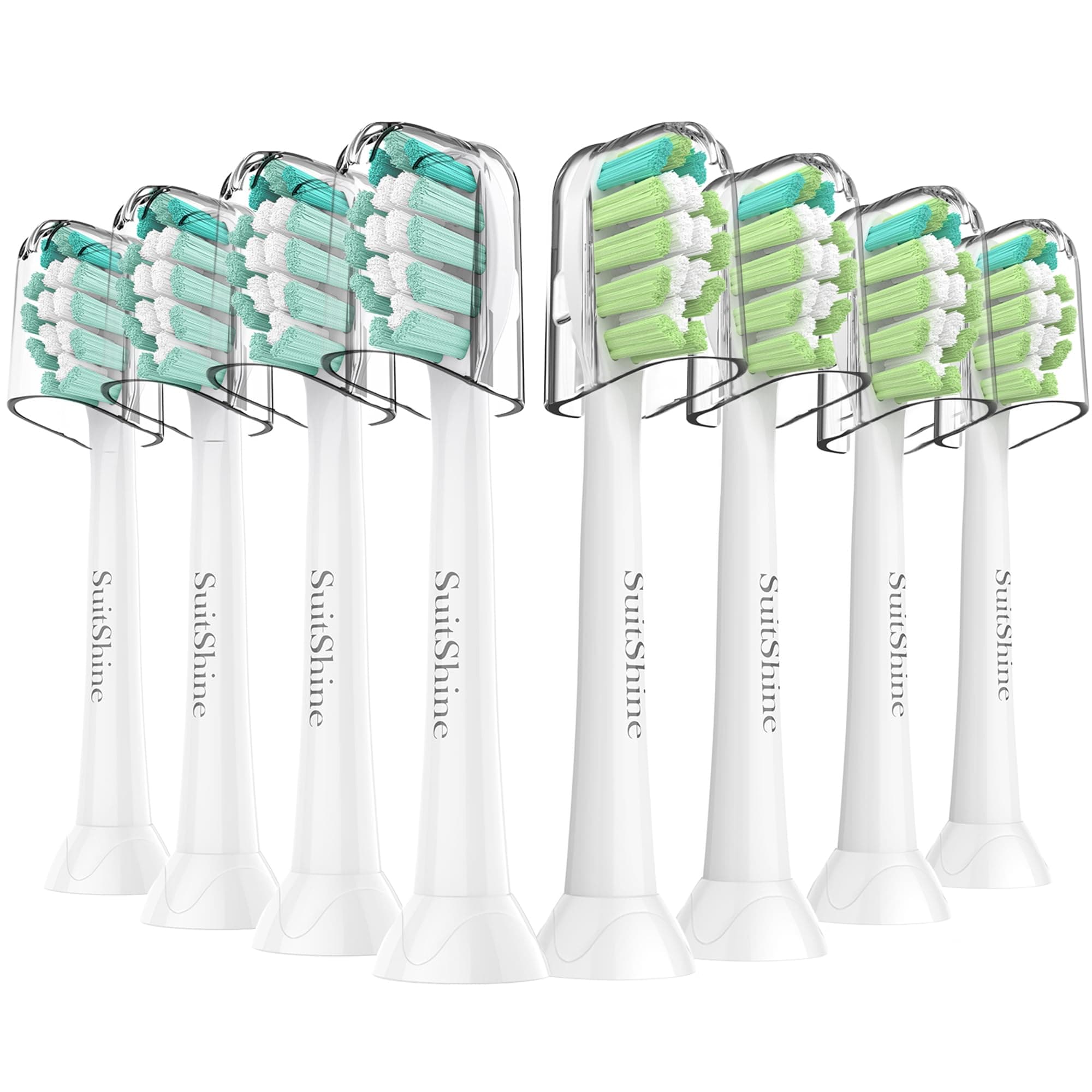 Replacement Toothbrush Heads Compatible with Philips Sonicare and More Click-on Handles 8 Pack White
