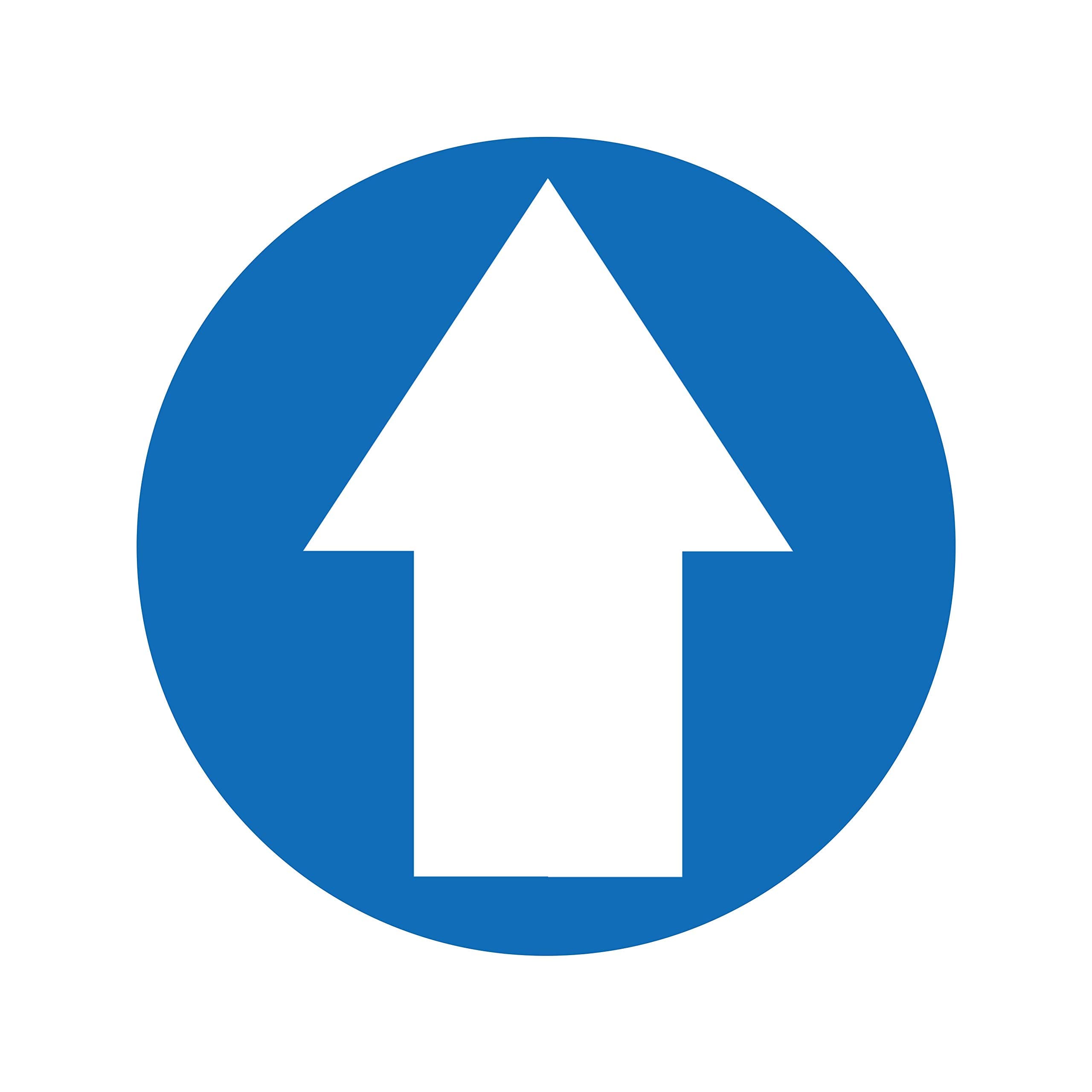 4 x white arrow on blue - social distancing landscape floor safety sign self adhesive vinyl weather proof label sticker - 15cm x 15cm - (SC-35)