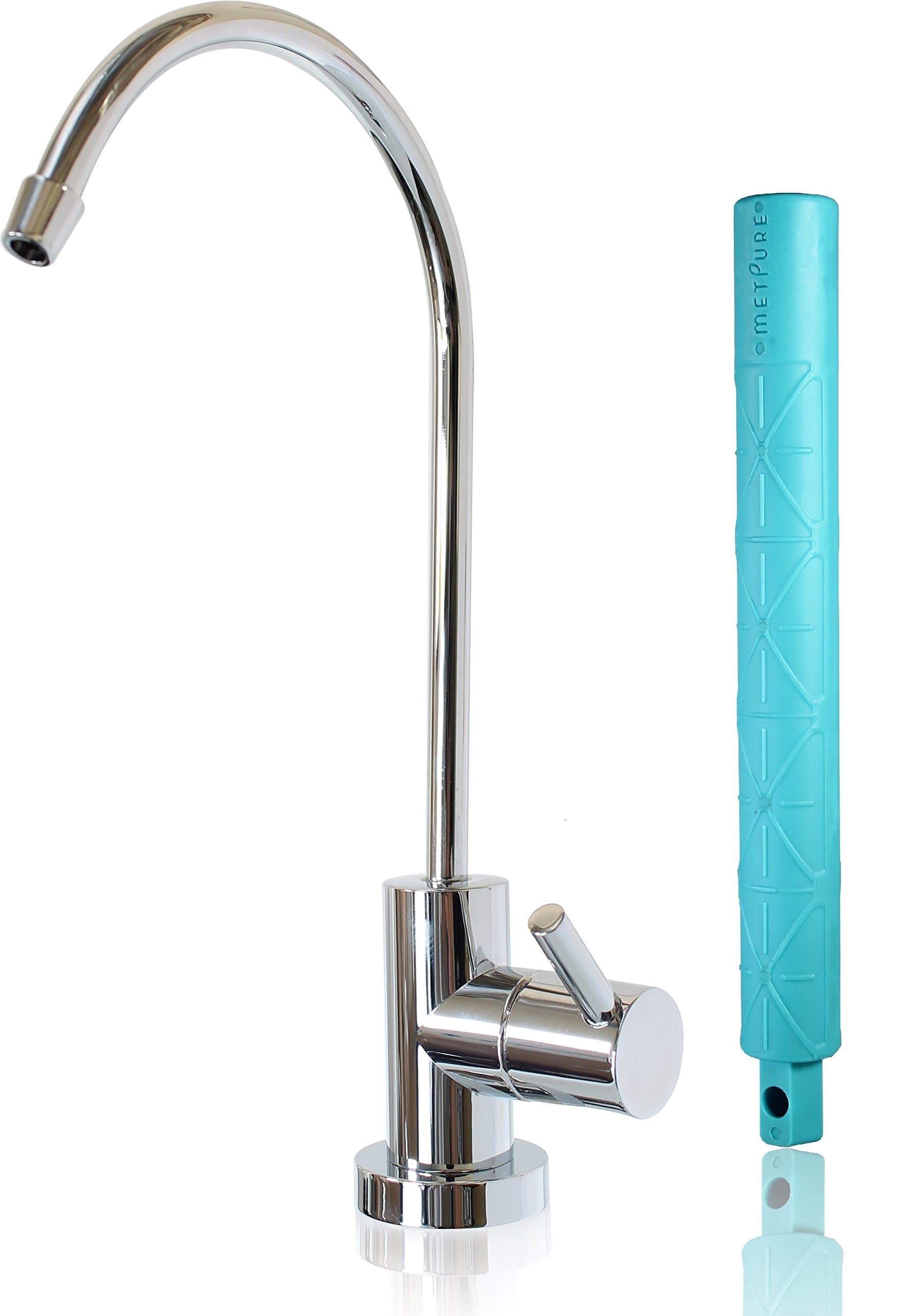 Metpure Water Filtration Faucet Reverse Osmosis Non Air Gap Drinking Water Filtration System Water Dispenser Spout (Chrome) Euro Style with Drinking Water Faucet Wrench RO-FW148