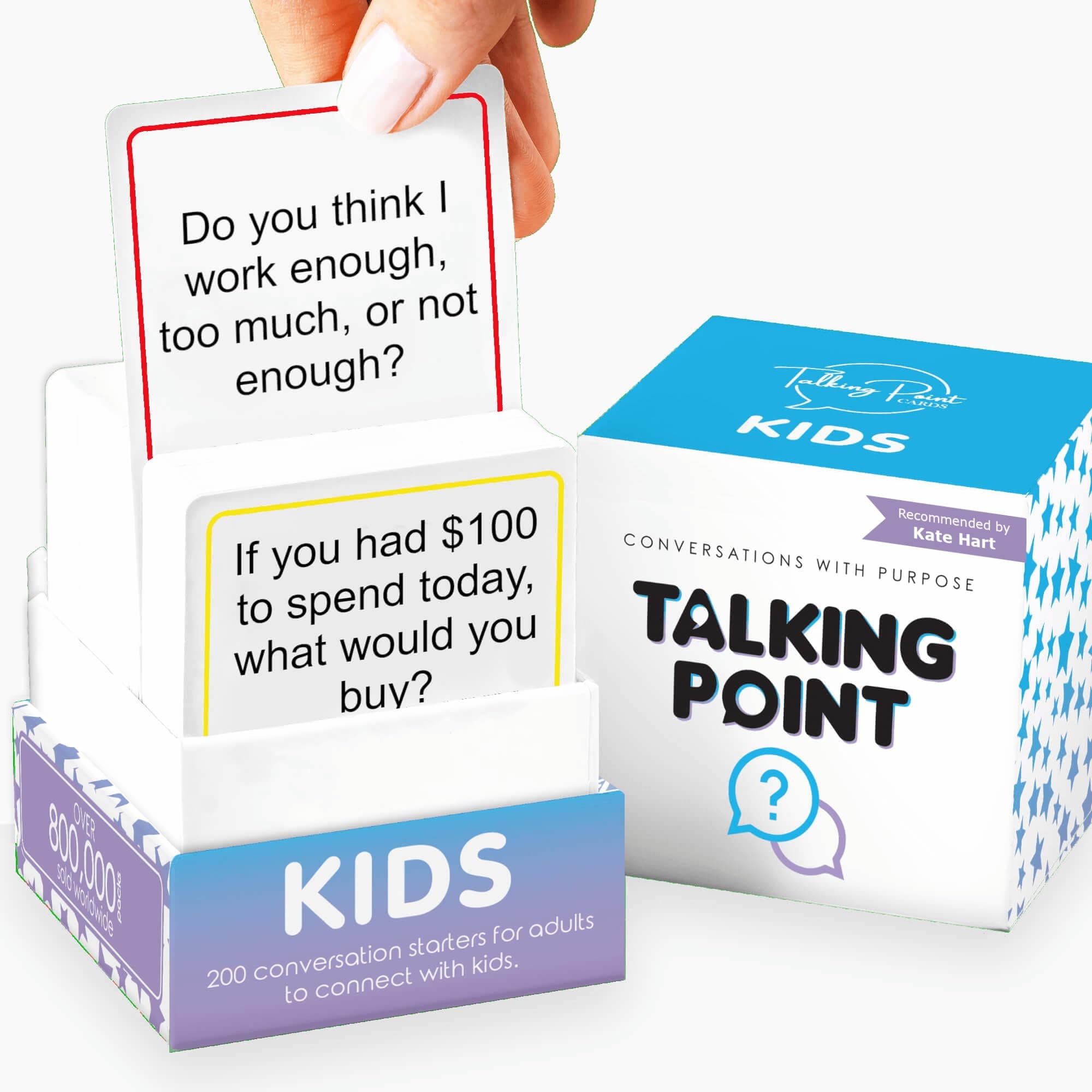 200 Kids Conversation Cards - Get Children to Enjoy Talking & Listening - Great for Road Trip & Family Dinners - A Way for Kids to Express Themselves