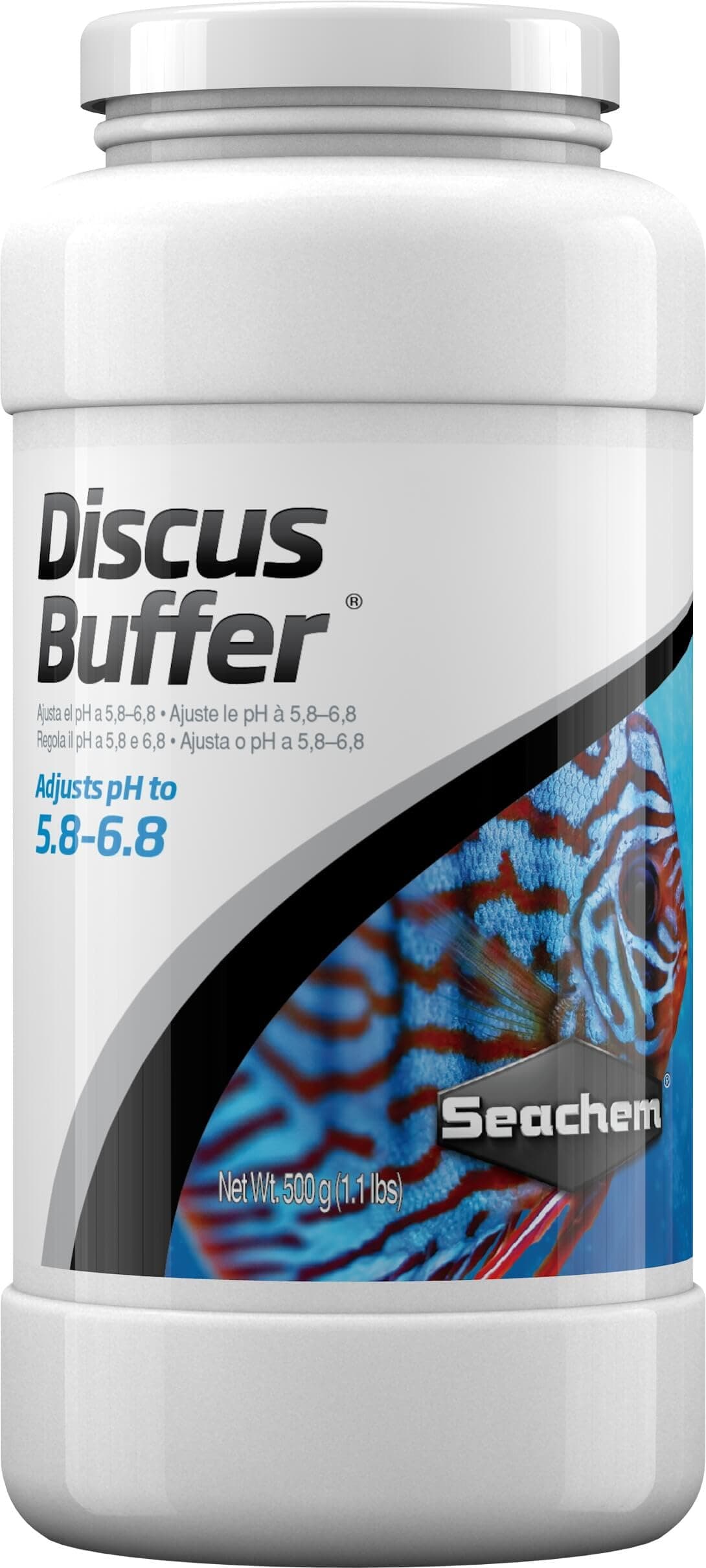 Seachem Discus Buffer 500gram,white. Adjusts pH to 5.8-6.8