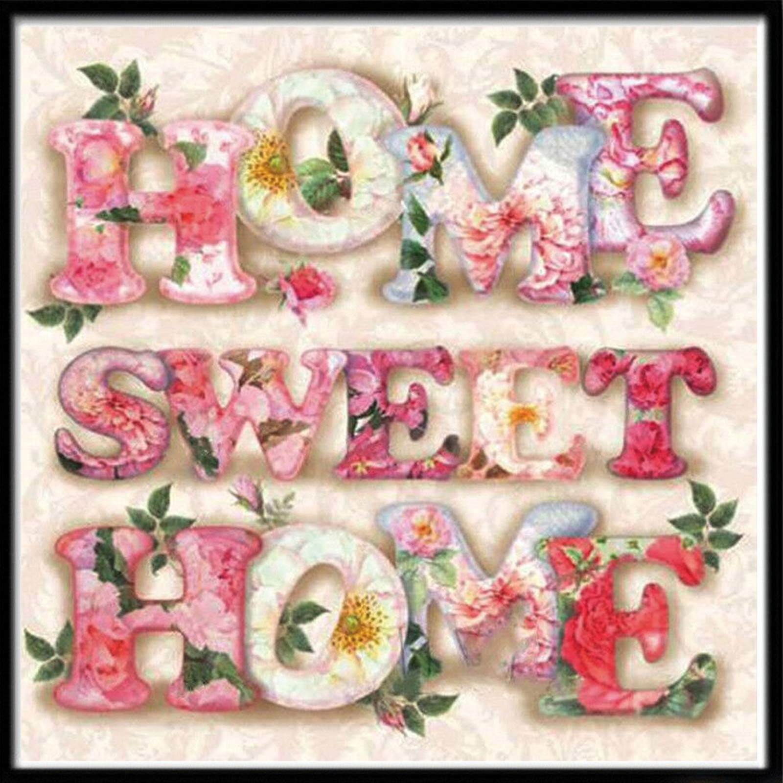 AOAOBIGS 5D Diamond Painting Kits for Adults Beginners,Home Sweet Home Diamond Art Full Drill Round Dots,Gem Art Crafts Diamond DIY Kits for Wall Decor Home Office Decoration (11.8 in* 11.8in)