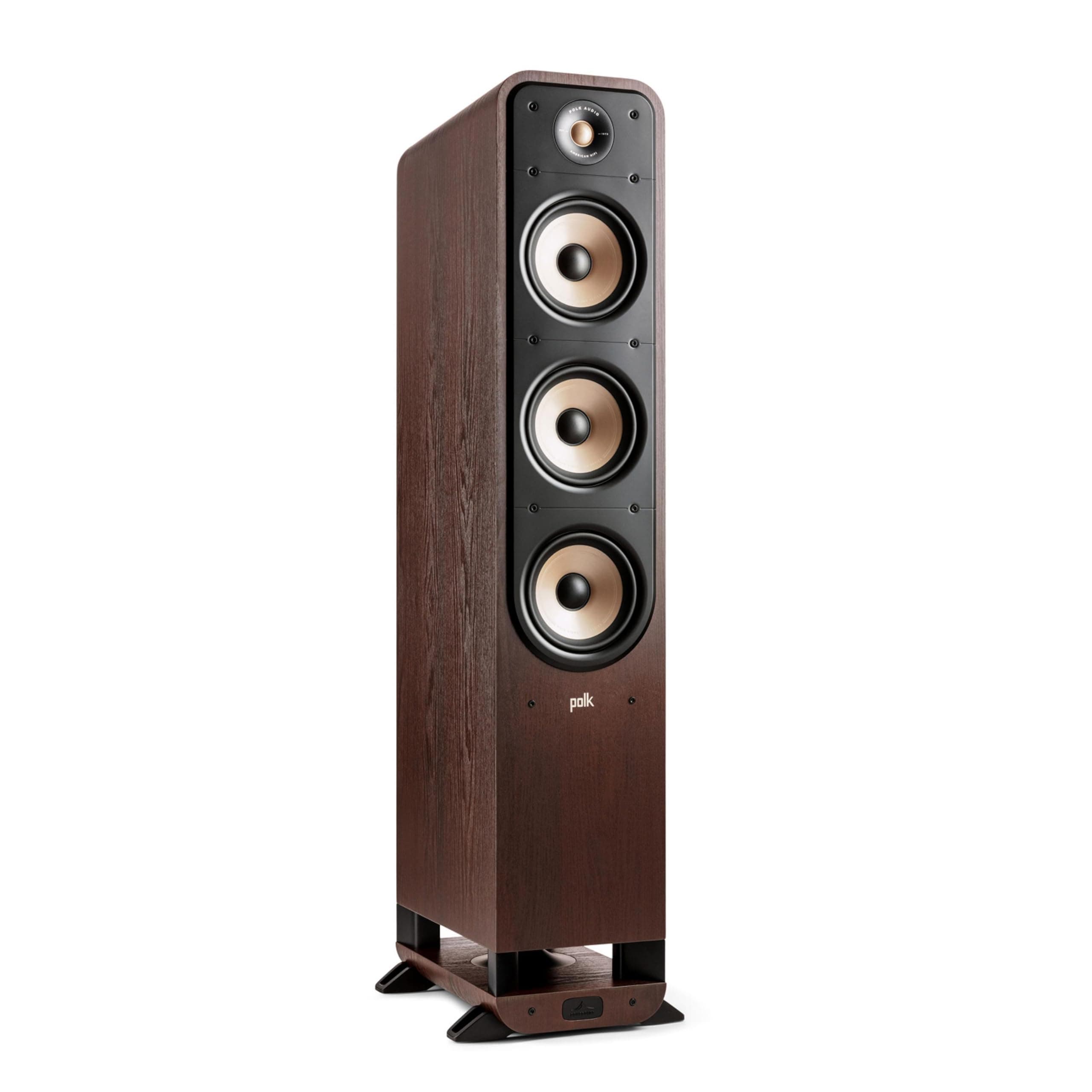 Polk Signature Elite ES60 Tower Speaker - Hi-Res Audio Certified, Dolby Atmos & DTS:X Compatible, 1" Tweeter & Three 6.5" Woofers, Power Port Technology for Effortless Bass, Contemporary Walnut