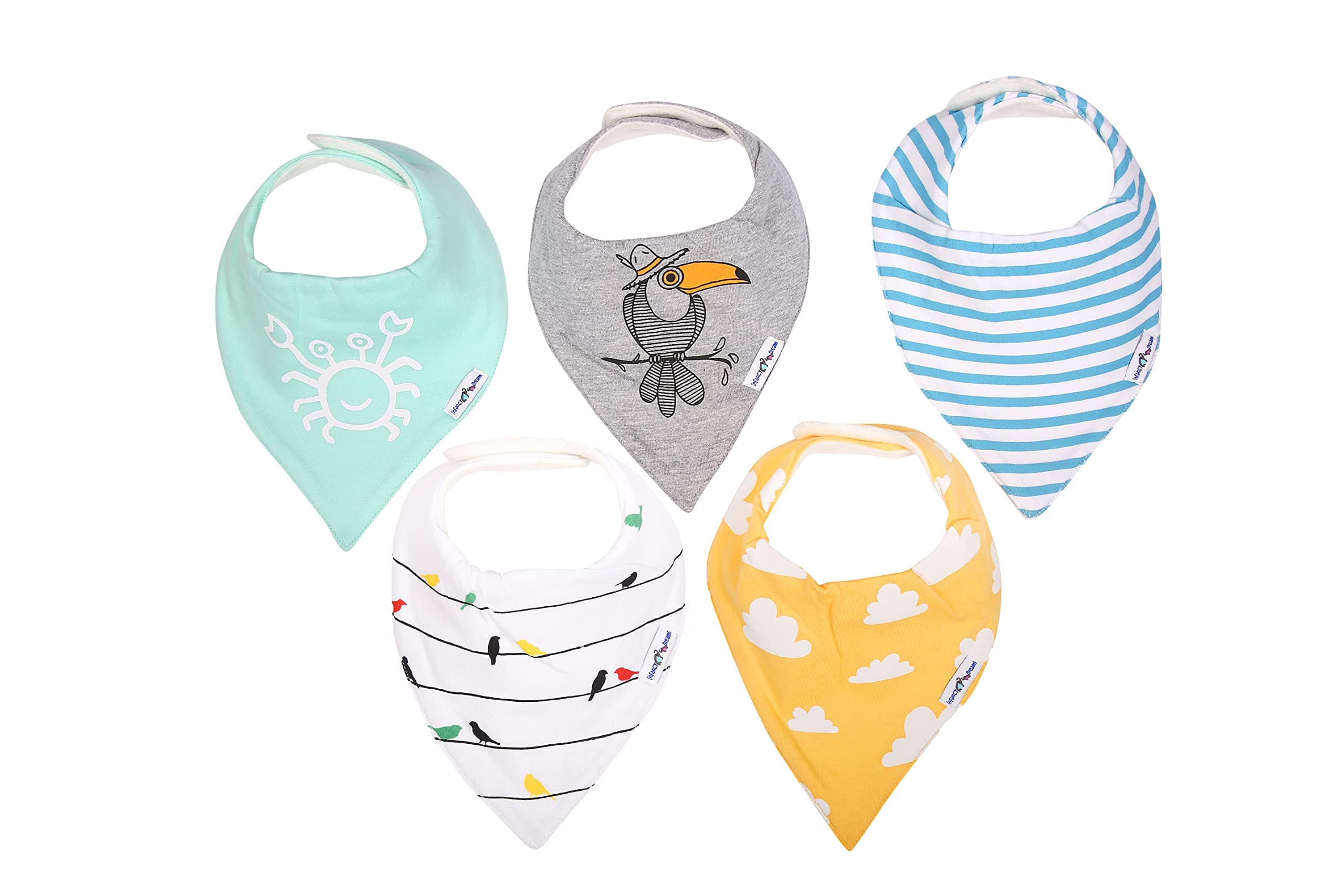 Bandana Baby Bibs For New Born Baby - Bird Edition (0-12 Months)