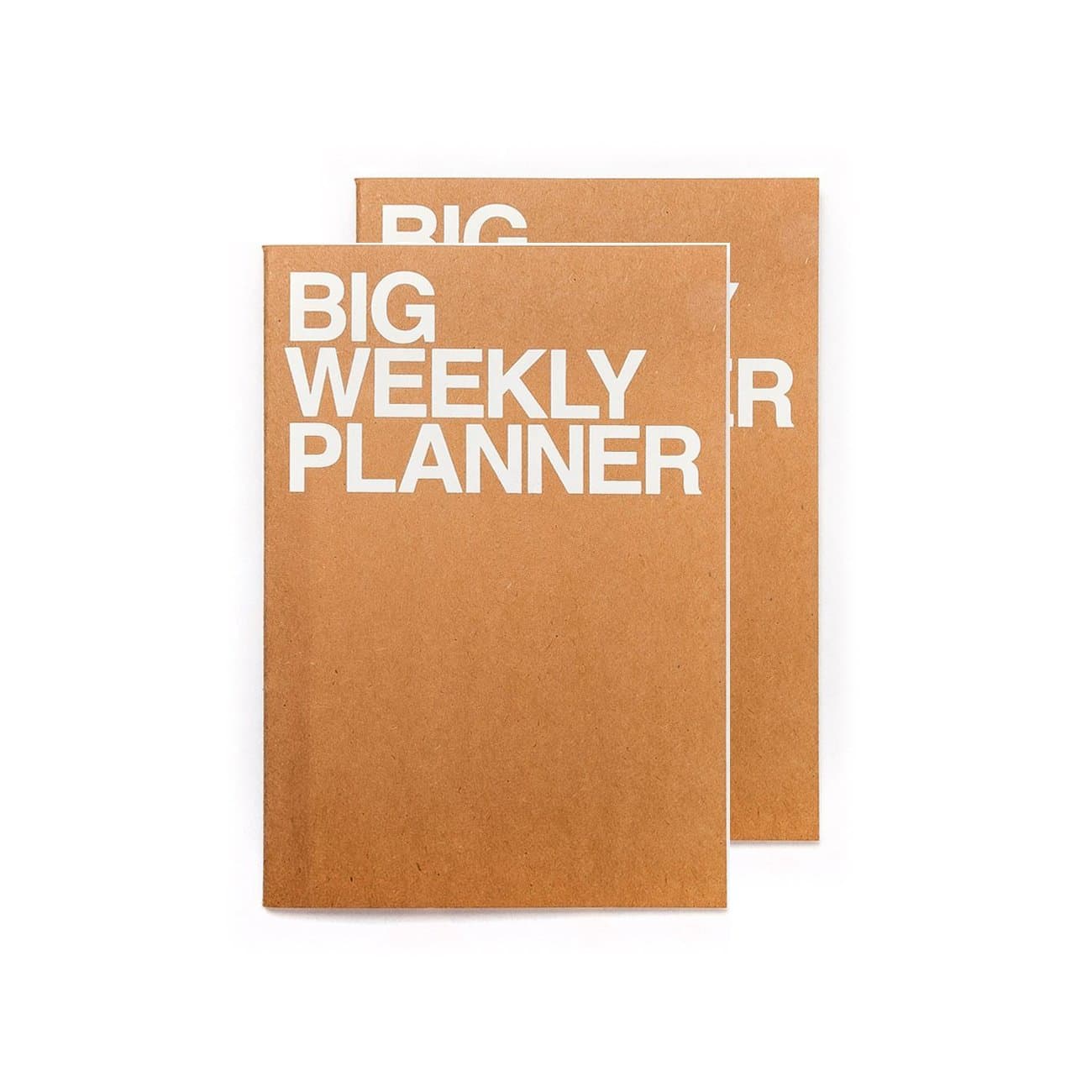 JSTORY Big Weekly Planner Set of 2 Undated Eco Friendly Customizable A4 54 Weeks 28 Sheets Each Brown