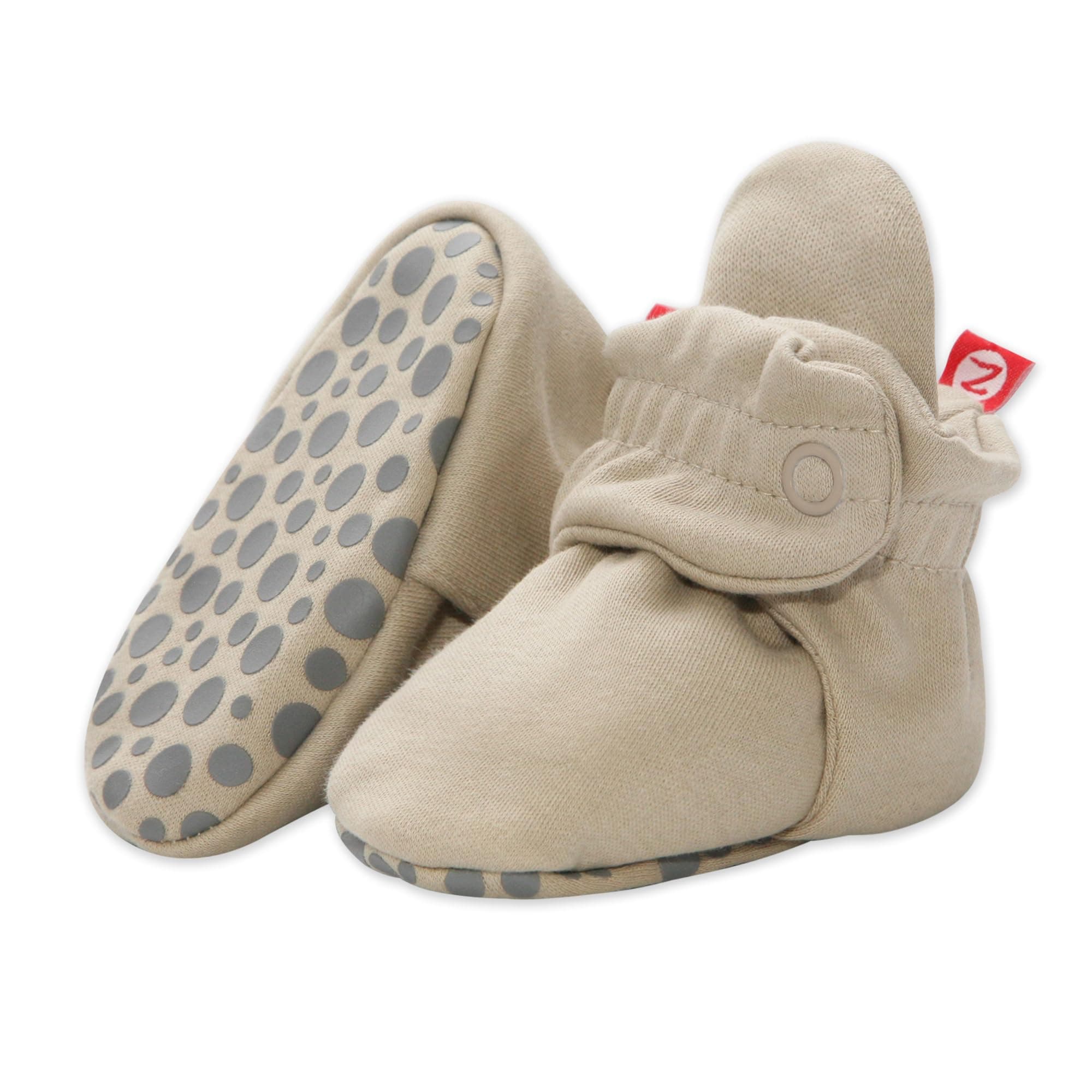 Unisex Organic Cotton Baby Booties With Gripper Soles