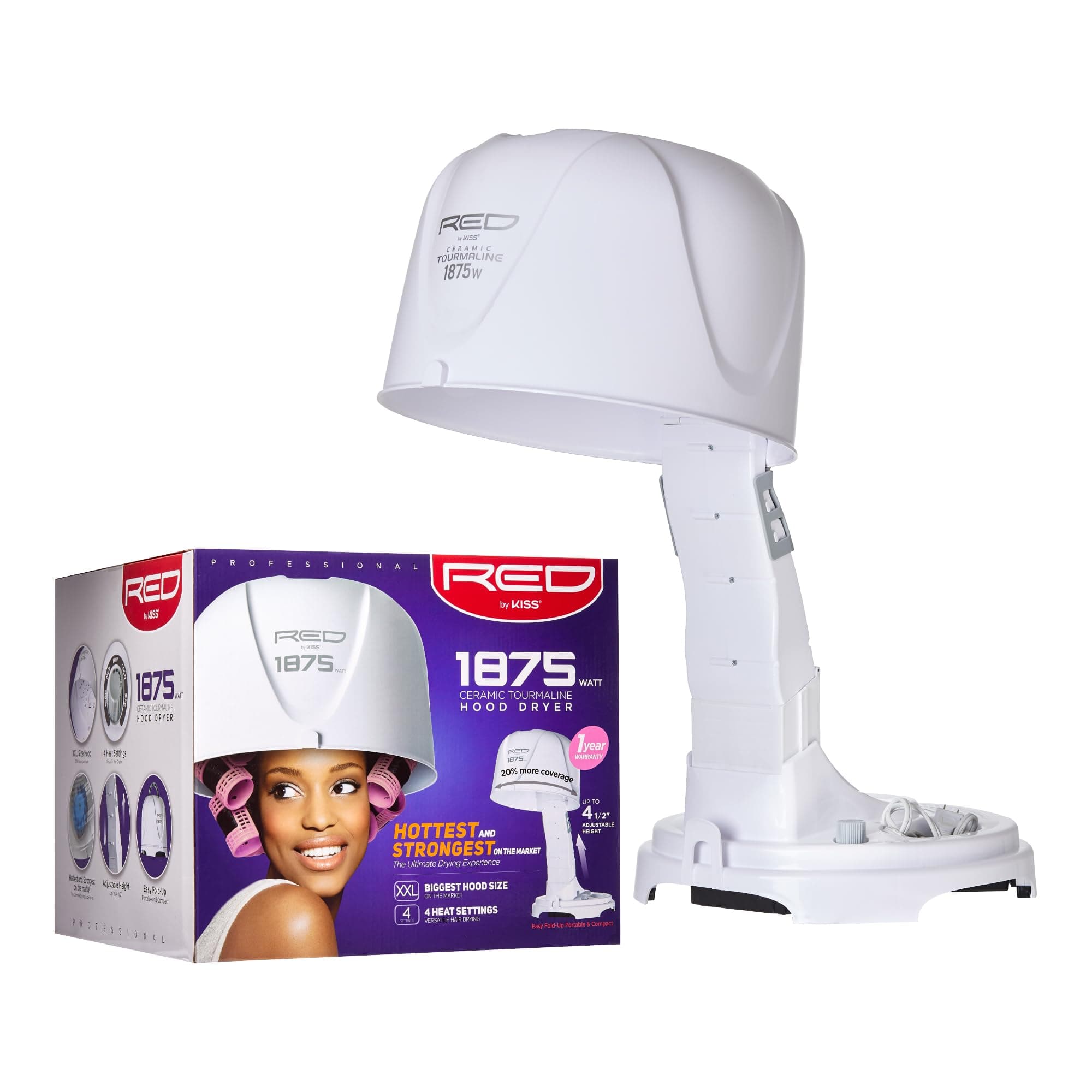 Red Pro 1875-Watt Ceramic Tourmaline Hood Dryer