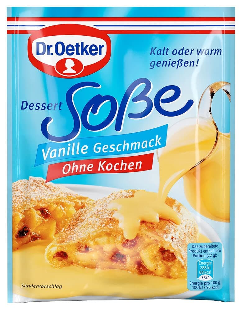 Dr. Oetker Vanilla Sauce/Vanillesosse 1 Bag of 39g/1.40oz