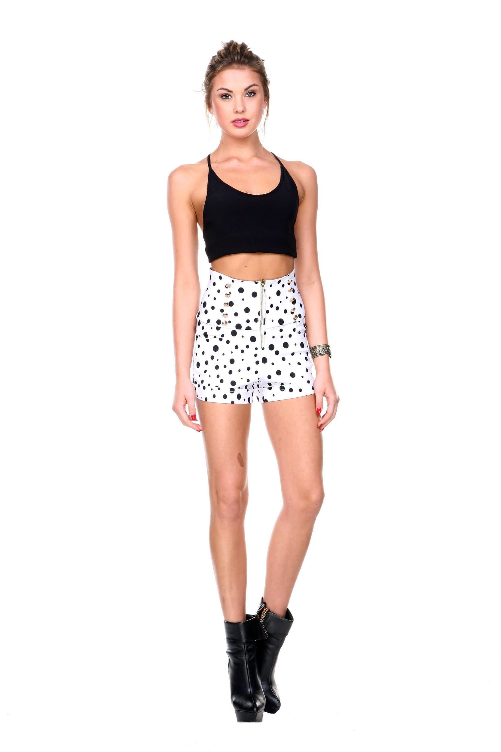 Stanzino® Women's High Waist Polka Dot Casual Shorts