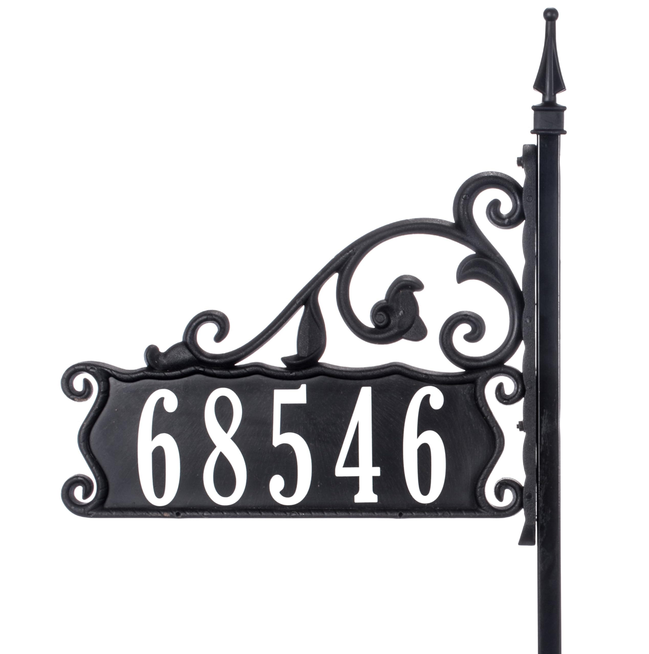 Boardwalk Customized Address Yard Sign Floral Design Address Sign, Handcrafted, Double-Sided, Reflective 30 Post - AS