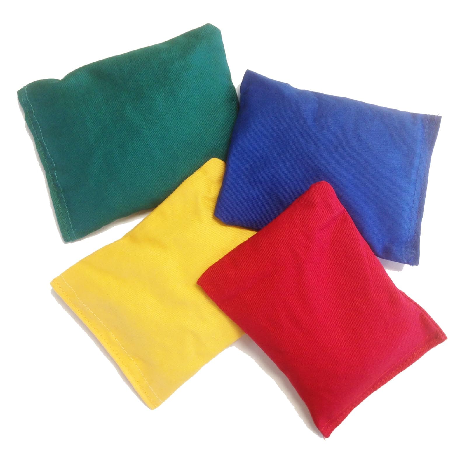Cotton Bean Bags (Set of 4) - For Childrens Tossing Games, PE, Sports, Throwing Skills