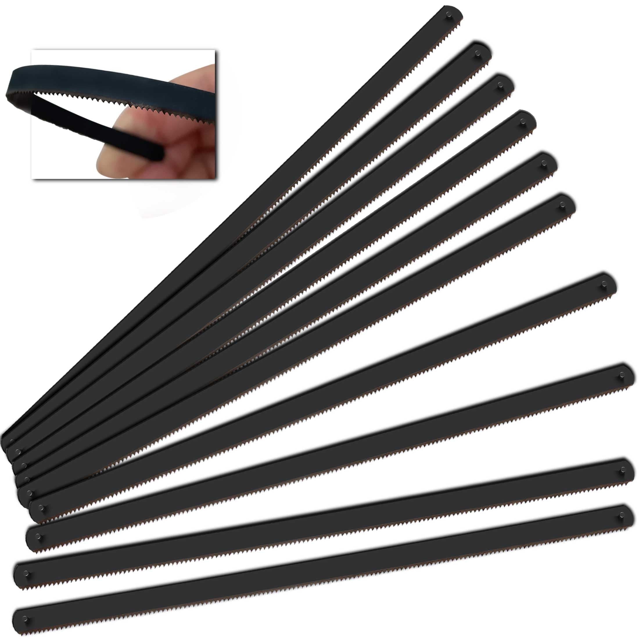 150mm(6") Pro Bi-Metal HSS Mini Hacksaw Replacement Blades, Fine Finish Cut Hacksaw Blade Set 24 TPI 10 pk
