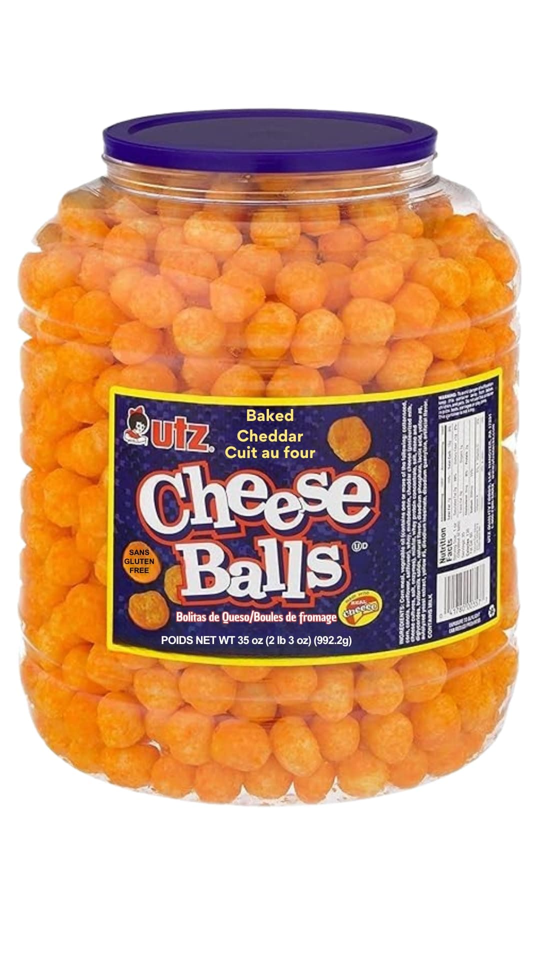 Utz 35 Oz. Cheese Balls Barrels (Pack Of 2)