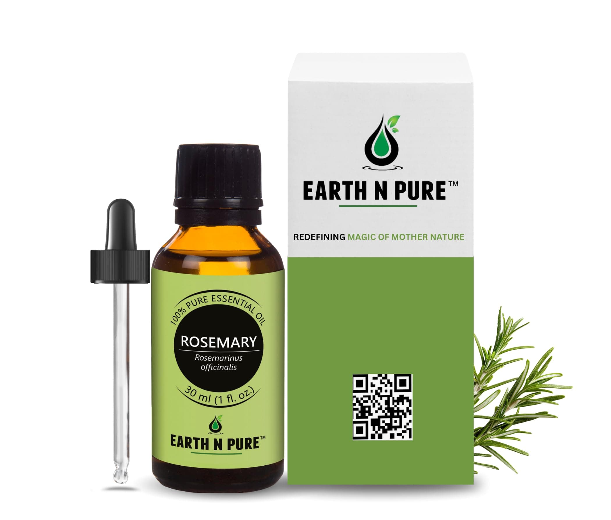 Rosemary Essential Oil for Hair Growth, Natural & Therapeutic Grade with Glass Dropper- 30 ML