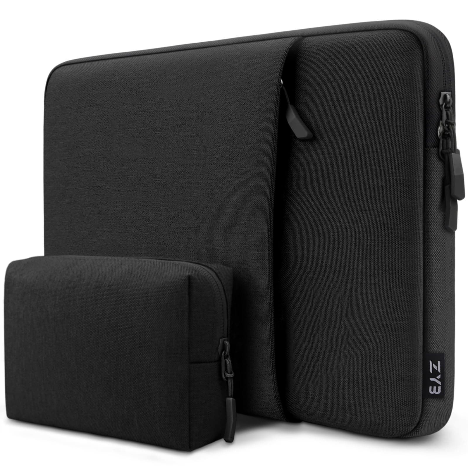 ZYB Laptop Case 14 Inch,Waterproof Laptop Sleeve 14 Inch for 14" Notebook/MacBook Air 15/14" Lenovo ThinkPad IdeaPad Asus HP Dell,2023-2025 MacBook Air 15 15.3 M4 M3 M2 etc with Accessory Bag-Black