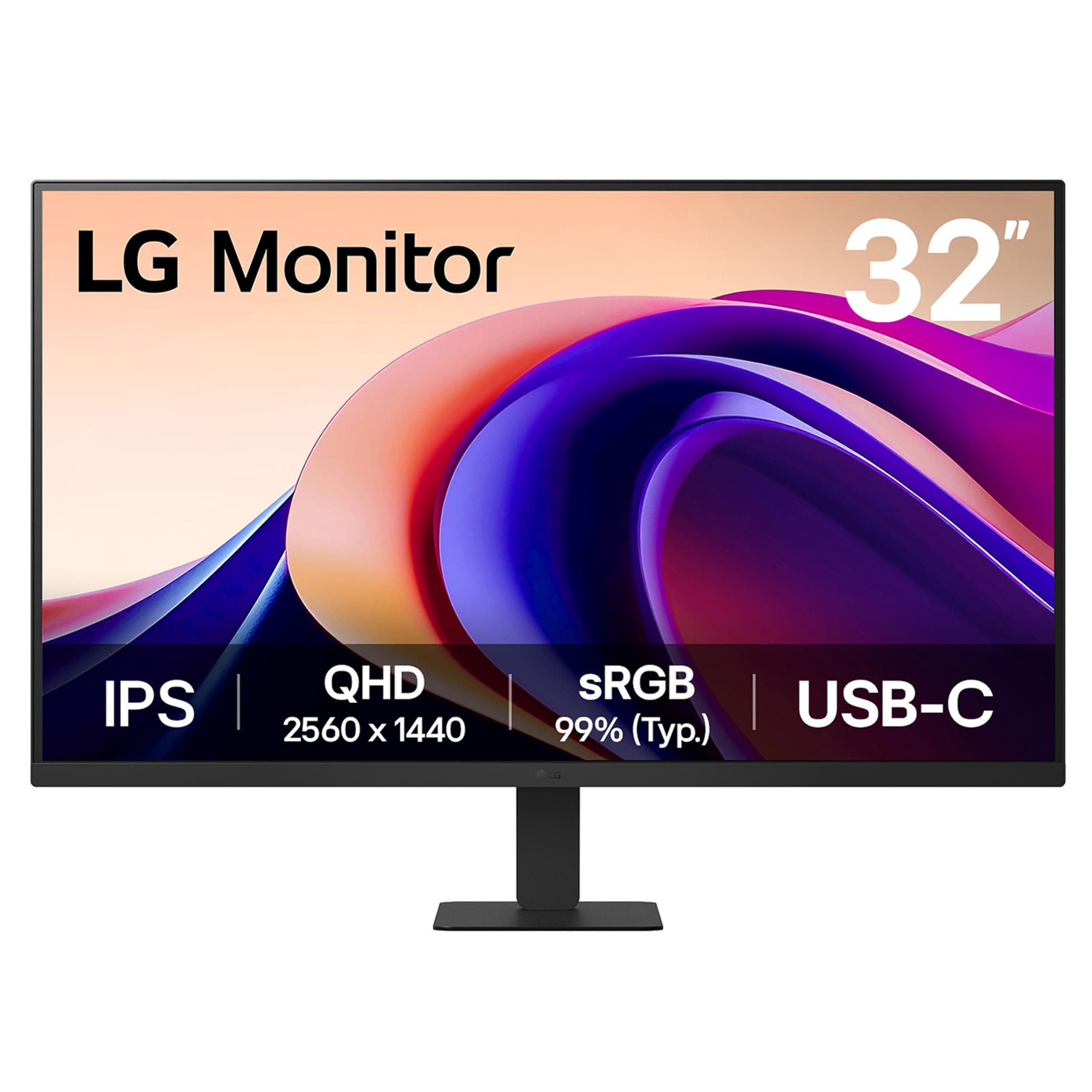 32U631A-B 32-inch QHD (2560 x 1440) IPS Computer Monitor, 100Hz, 5ms, HDR10, Reader Mode, Flicker Safe, HDMI, USB Type-C 15W PD, Black