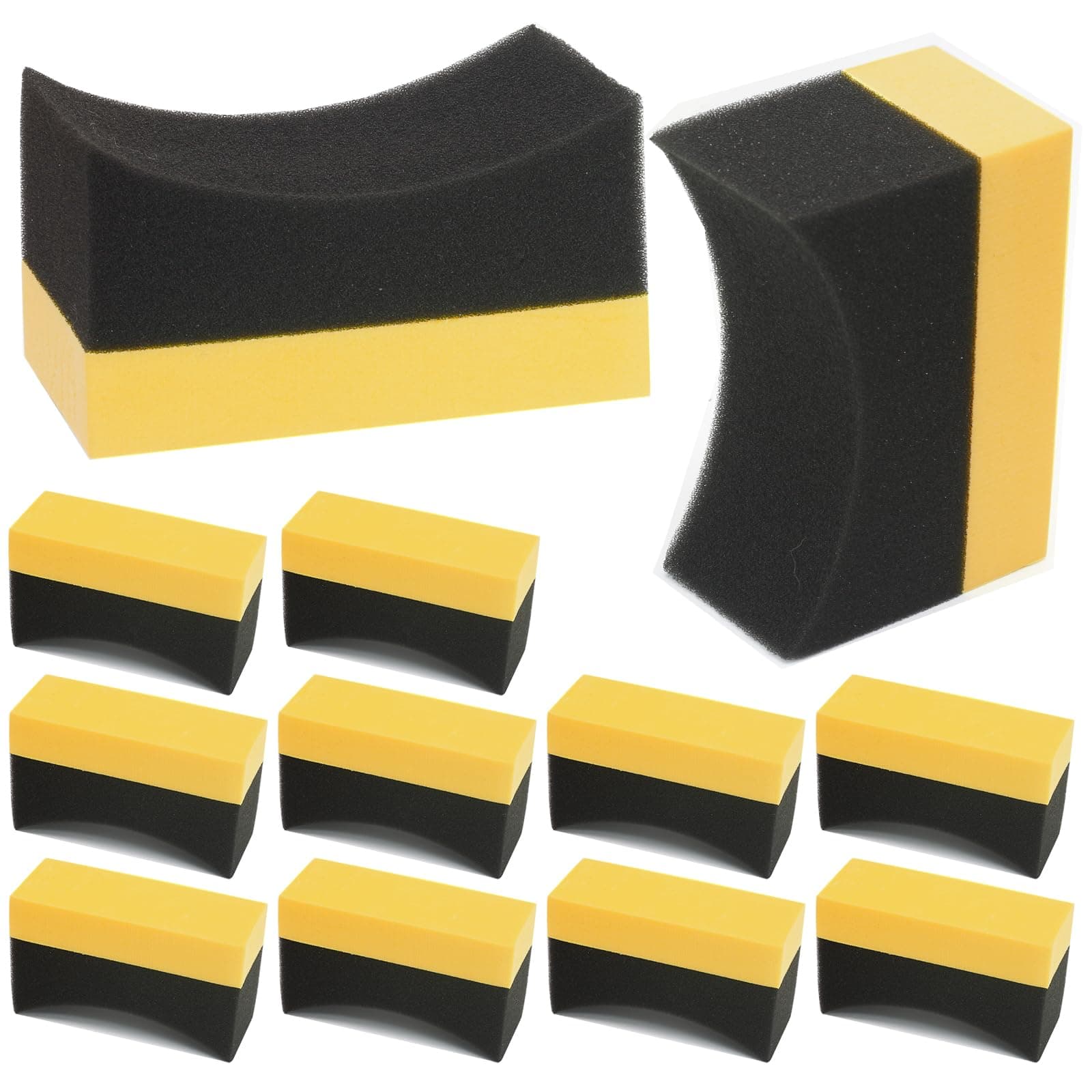12 Pcs Tire Applicator Dressing Shine Sponge, Tire Dressing Applicator Pads, Color Polishing Sponge for Car Glass, Painted Steel & Porcelain