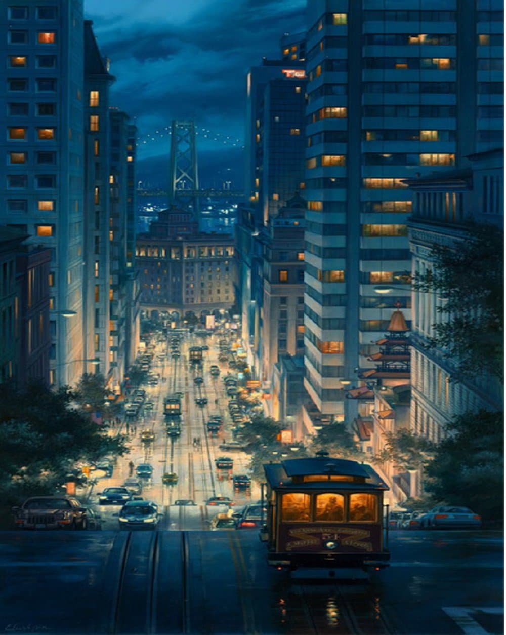 Bigie DIY Paint by Numbers for Adults DIY Acrylic Painting Kit for Kids Beginner Lady Landscape Animal Flower 16"x20" ( City Night Scene)