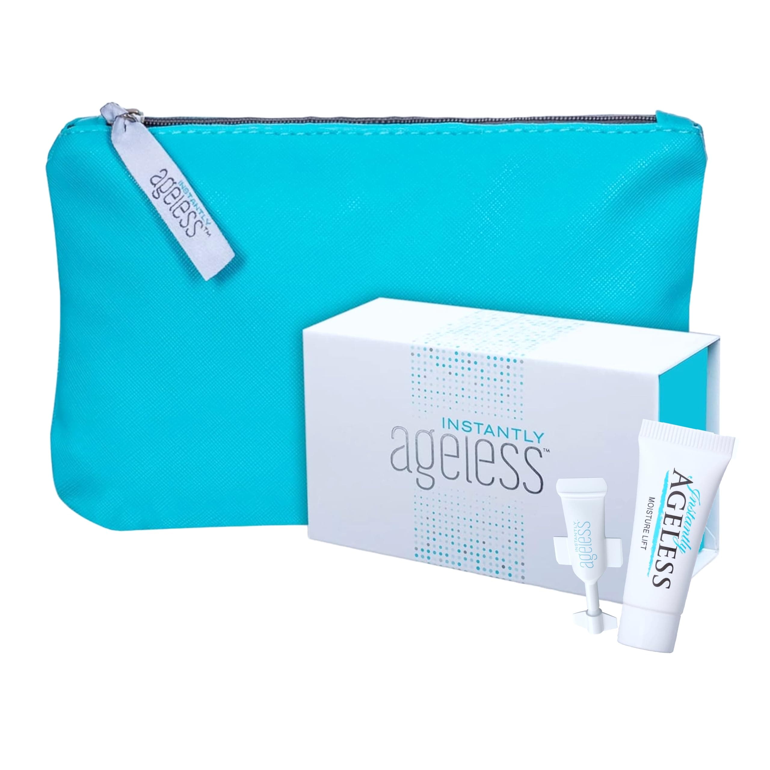 Instantly Ageless - Instant Face Lift Cream - Skin Care Anti Aging Face Cream - Wrinkle Tightener - Eye Cream For Puffiness and Bags Under Eyes - Facelift in a Box of 25 Vials with Makeup Bag