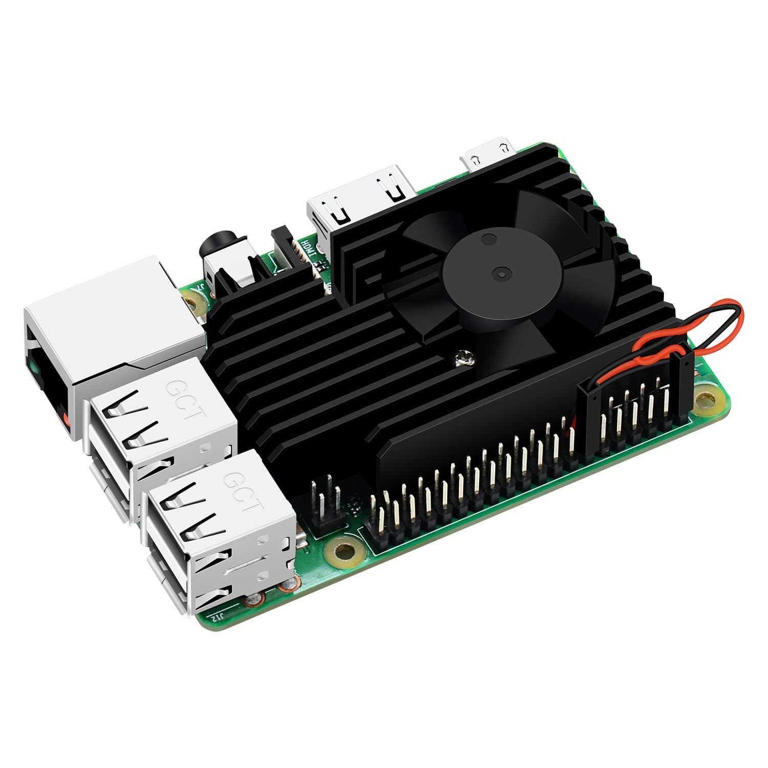 GeeekPi Pi 4 Extreme Cooling Fan Kit, Aluminum Heatsink with Cooling Fan for Raspberry Pi 4B & 3B