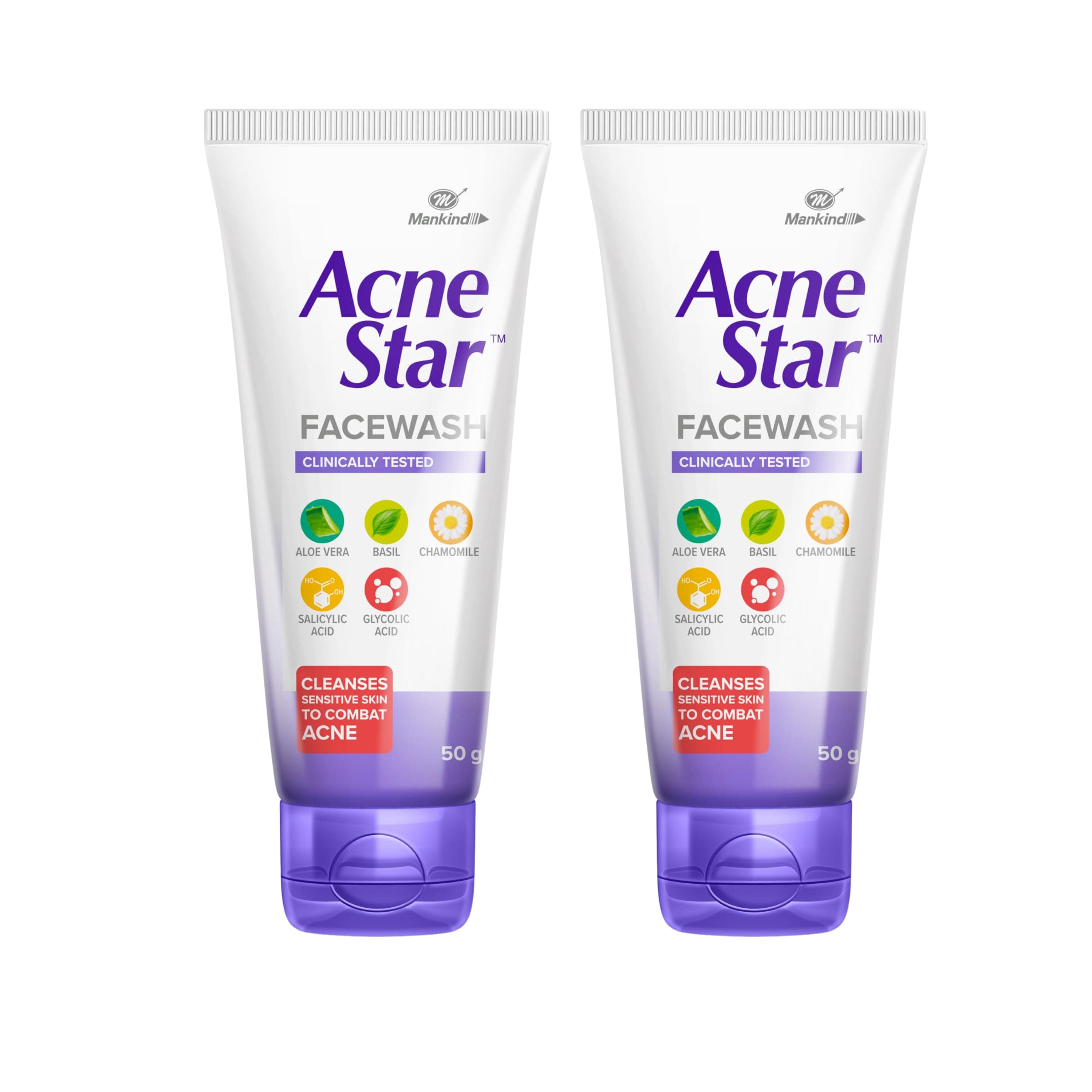 Acnestar Mankind Unisex Face Wash - (50 Gr, 2 Pc)