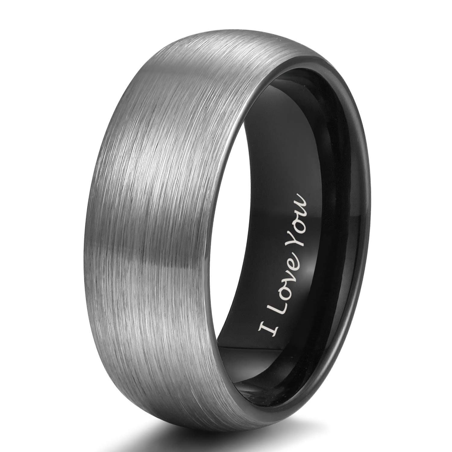 TRUMIUM 4mm 6mm 8mm Tungsten Rings for Men Women Engagement Wedding Band Brushed Black Comfort Fit Size 4-15