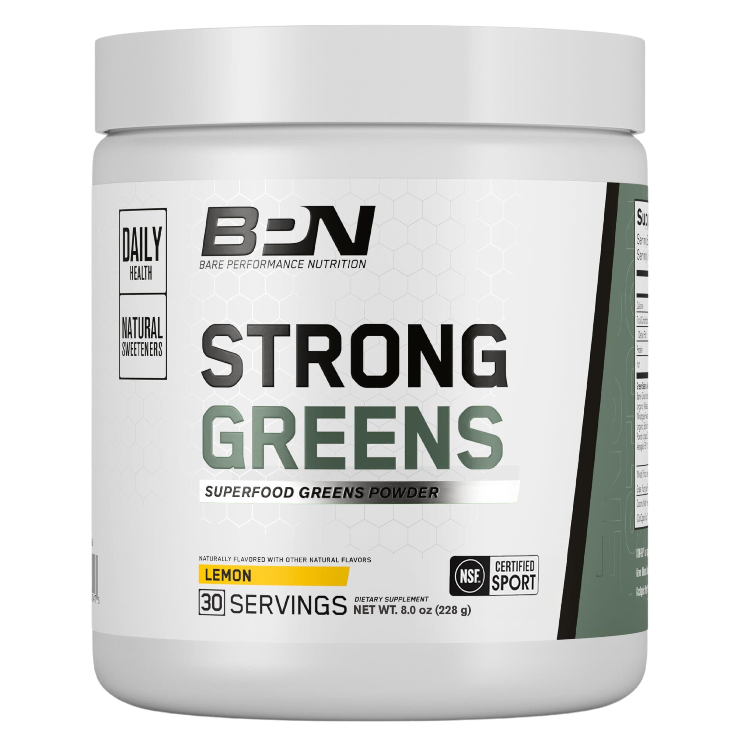 - BARE PERFORMANCE NUTRITION, BPN Strong Greens Superfood Powder, Lemon, 30 Servings