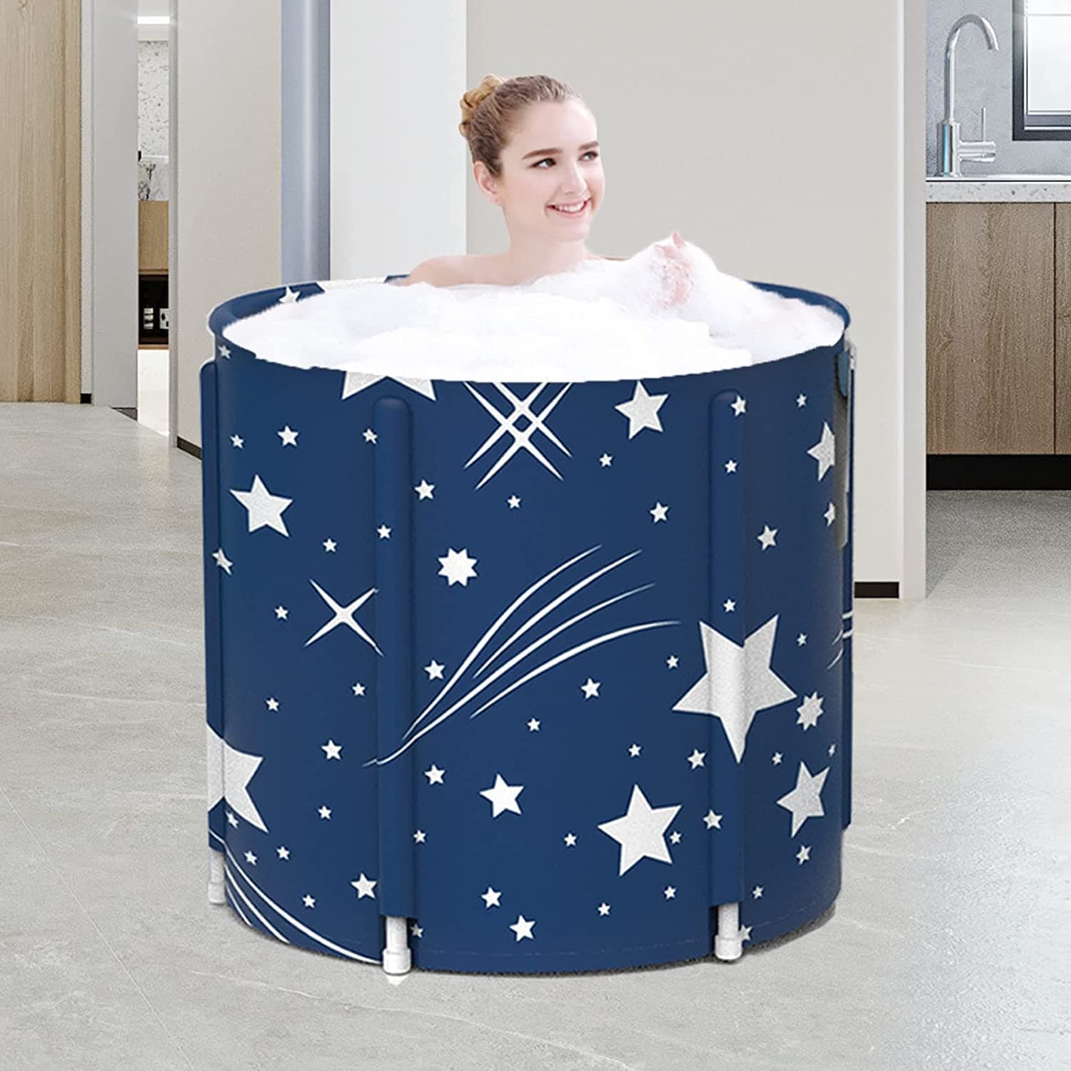 Adult Foldable Bathtub, Blue