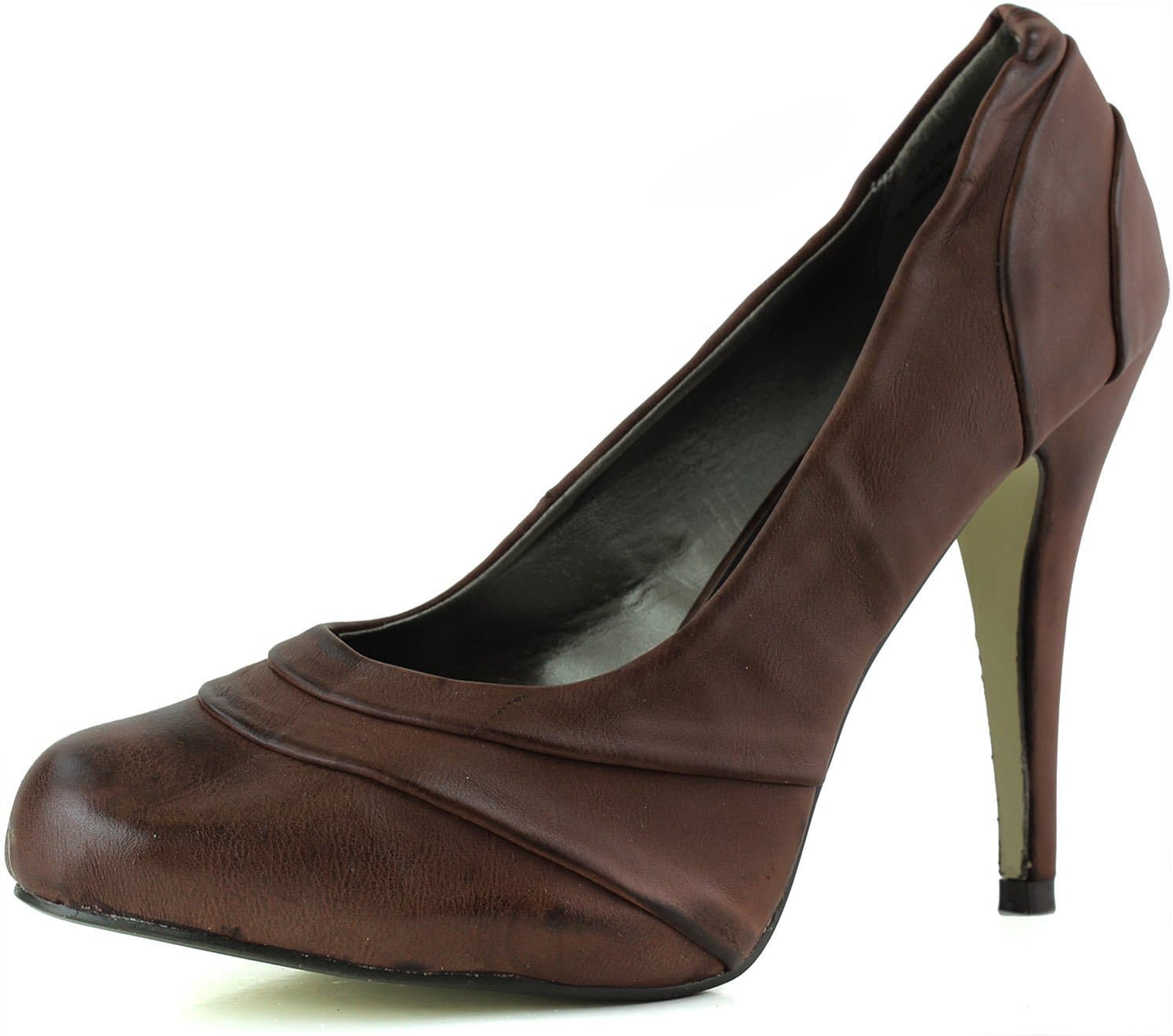 Women's Alicia-02 Burgundy Red Color Round Toe Pumps Shoes, Red, 10