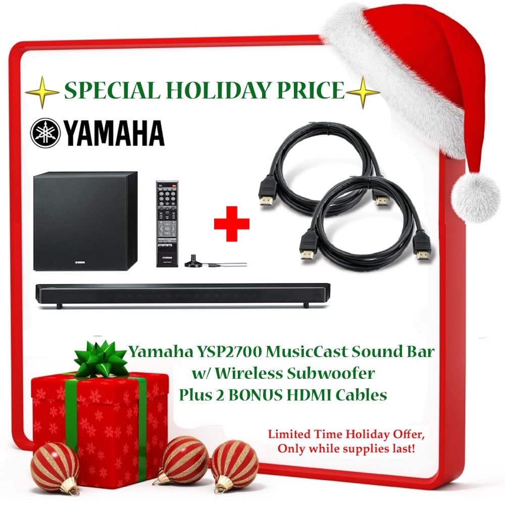 Black Friday Deal Brand New! Yamaha YSP-2700 Music Cast Bar with Wireless Subwoofer 7.1 Channel + 2 Bonus HDMI Cables!
