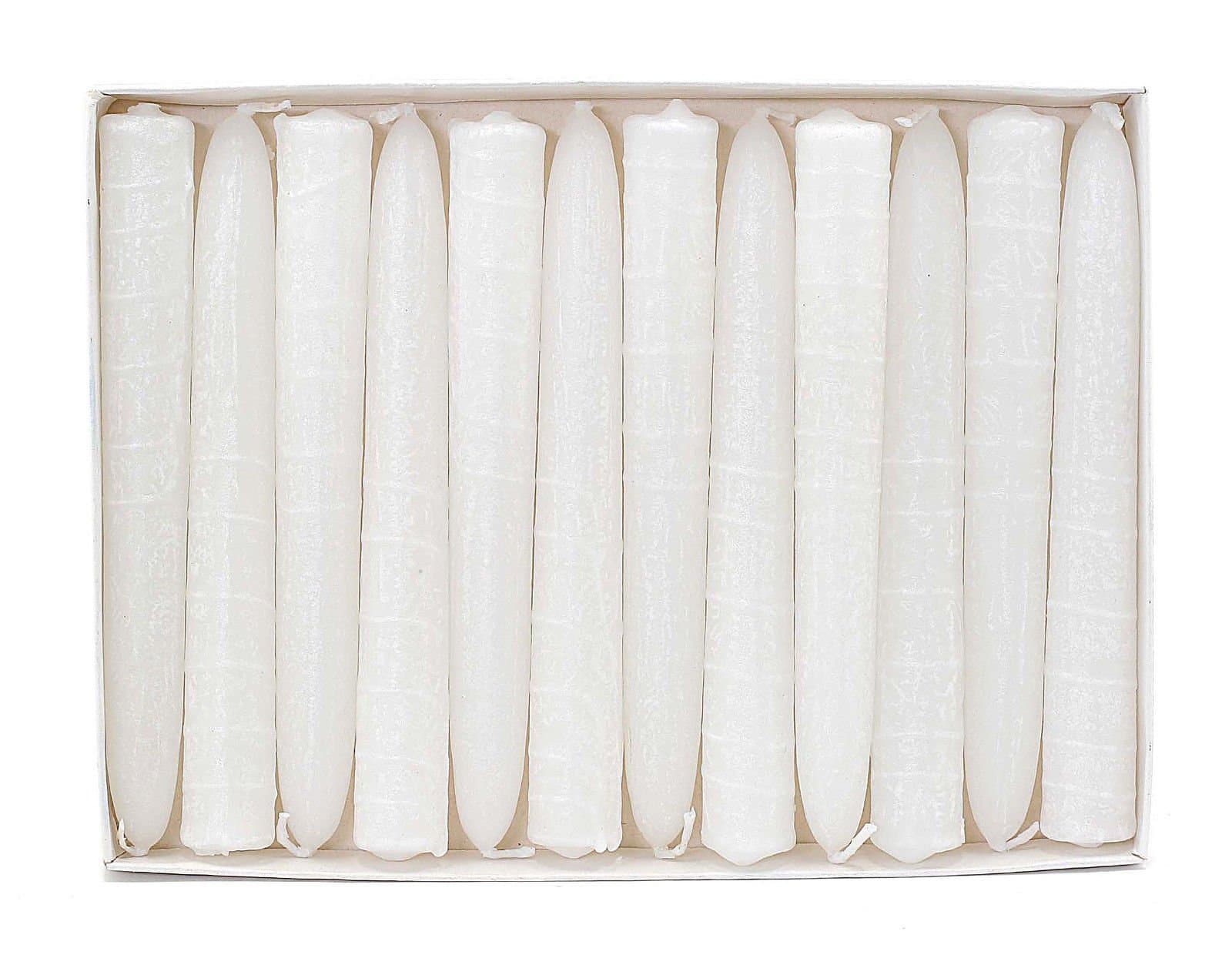 Jewish, 12, (TWELVE), Shabbat Sabbat, Textured White Candles, Decorative In A Gift Box. 5.5". Great Gift For: Temple Bat Mitzvah Bar Mitzvah Yom Kippur Rosh Hashanah Wedding and All Other Jewish Occasions.