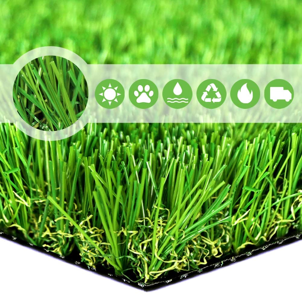 Realistic Deluxe Artificial Grass Synthetic Thick Lawn Turf Carpet -Perfect for Indoor/Outdoor Landscape (20 in x 24 in (3.3 Square FT))