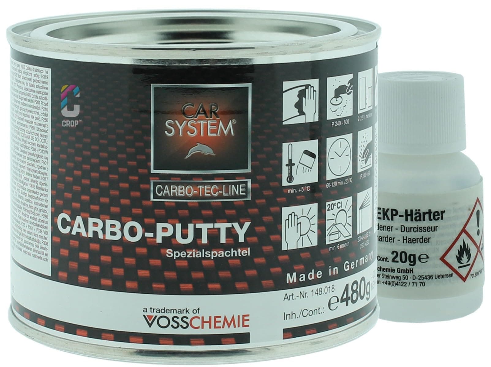 Carbo Putty Scraper Transparent 0,6 kg including Hardener 148.018