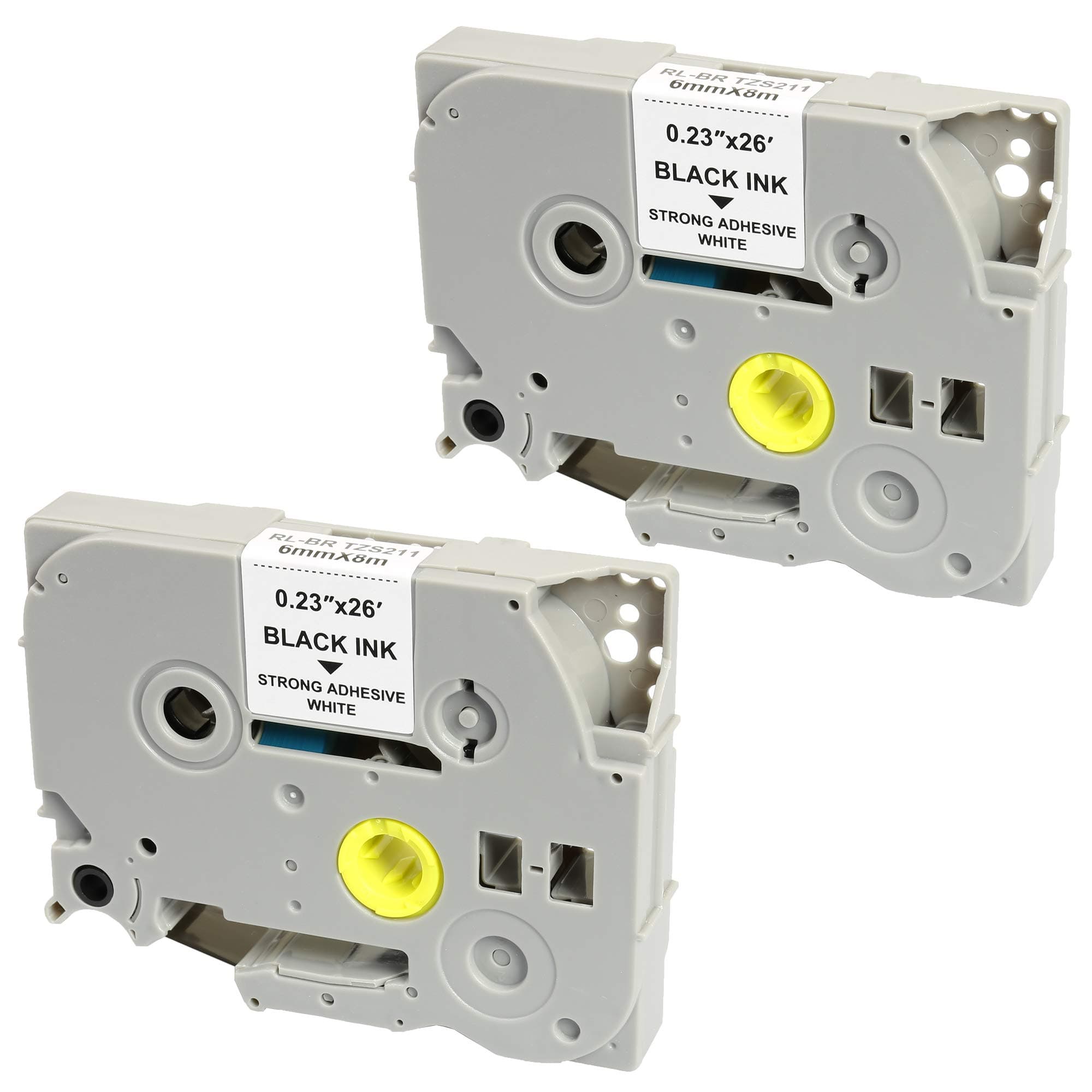2 Compatible TZe-S221 TZ-S221 Black on White 9mm x 8m Extra Strength Label Tapes for Brother P-Touch PT-1000 1005 1010 D200 D210 D400 D600VP E100 H101C H101GB H105 H110 H300 P700 P750W Label Makers