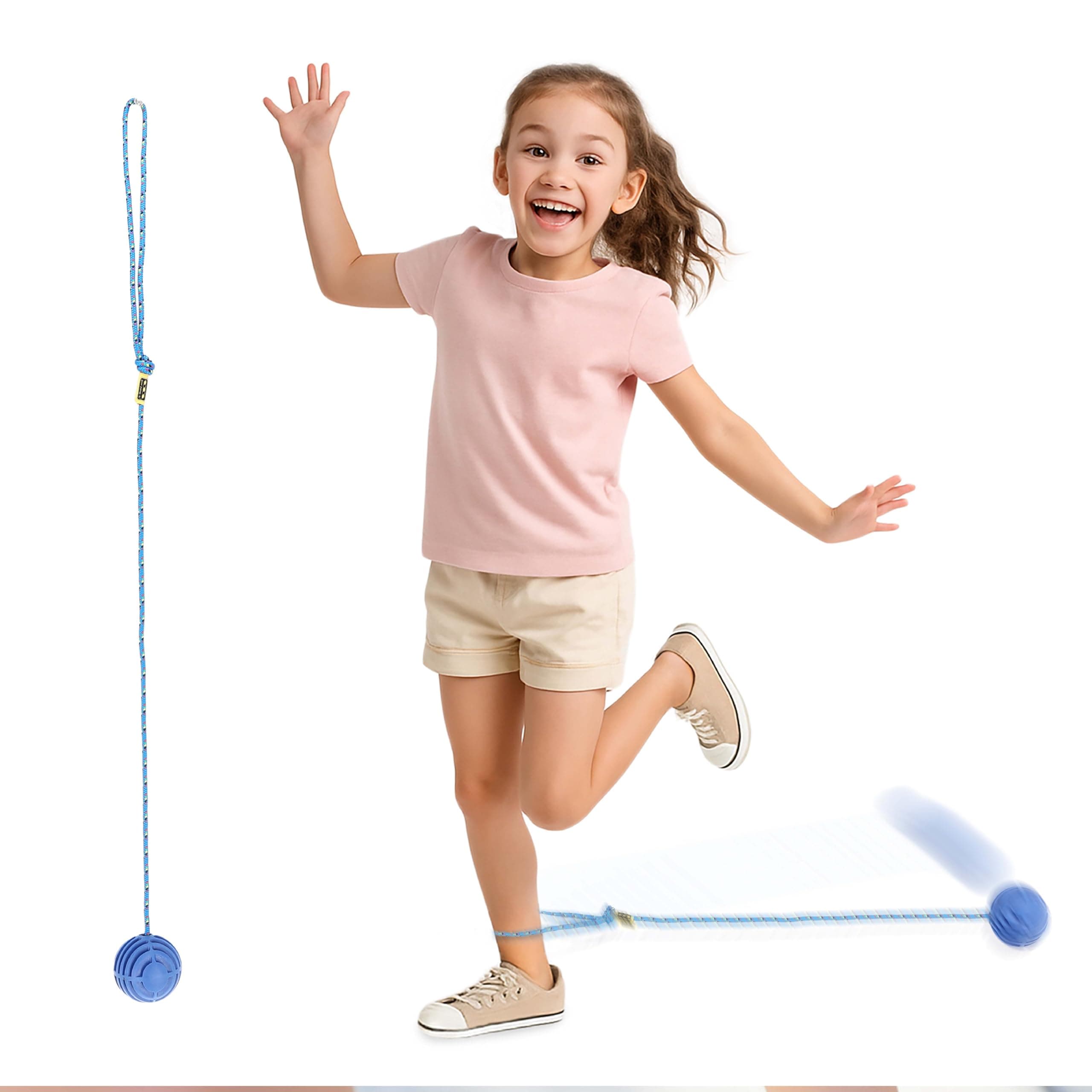Just Jump It Original Retro Ankle Skipper Skip Ball Jumping and Skipping Toy for Exercise and Agility for Ages 4 and Up - Blue
