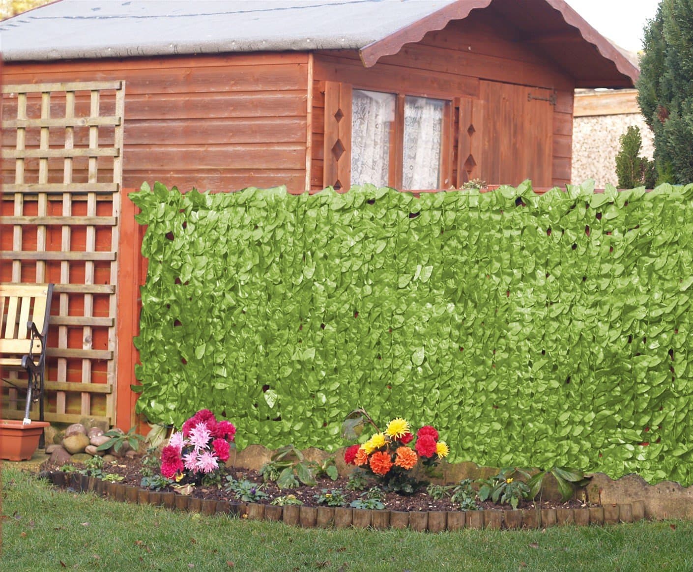 Artificial Hedge Barrier Ivy Leaf Screening Fence Garden Patio Privacy 1.0m x 3m
