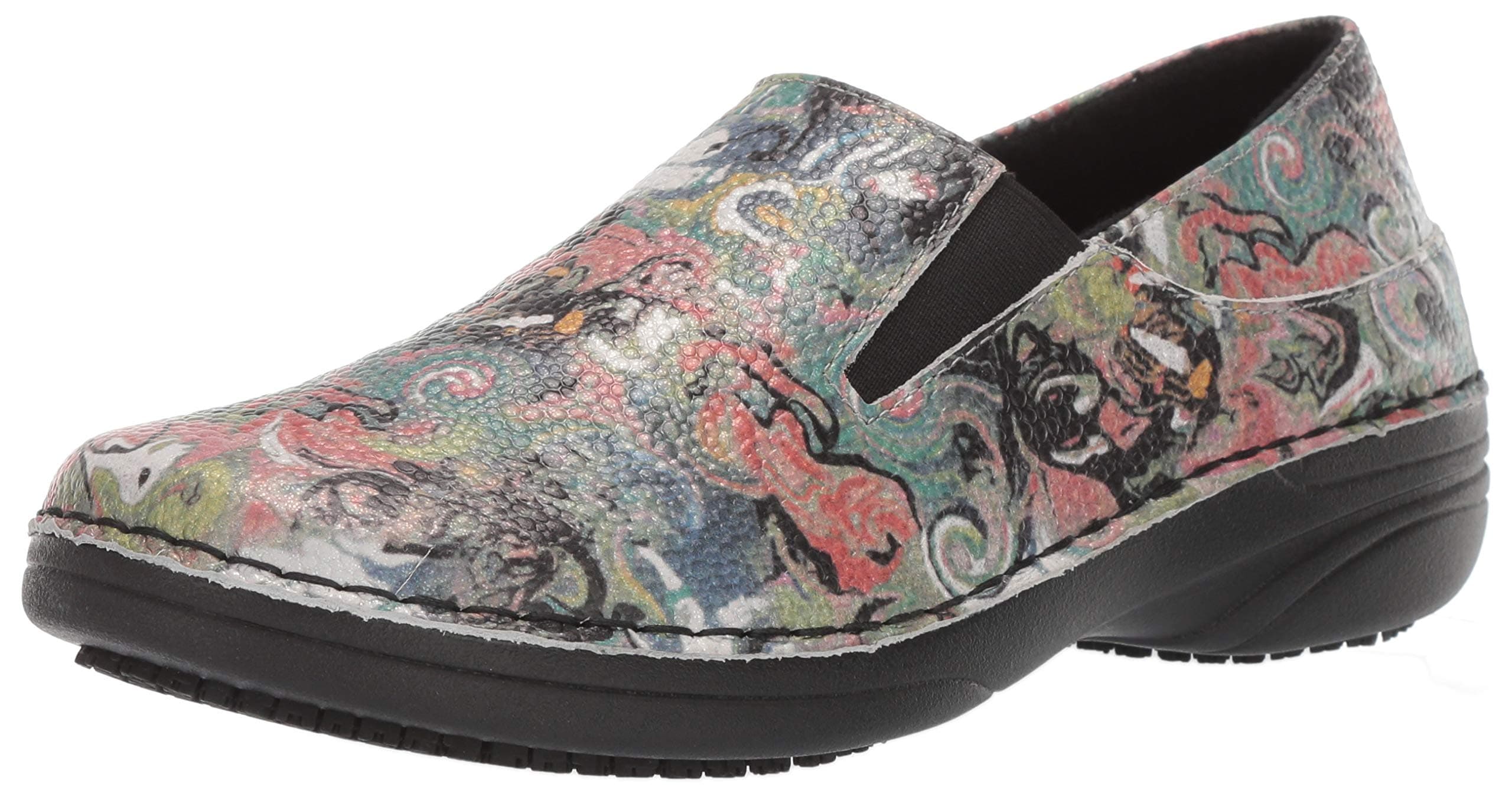 Spring Step Professional Women's Manila-PAINTPOT Clog, Black Multi, 8