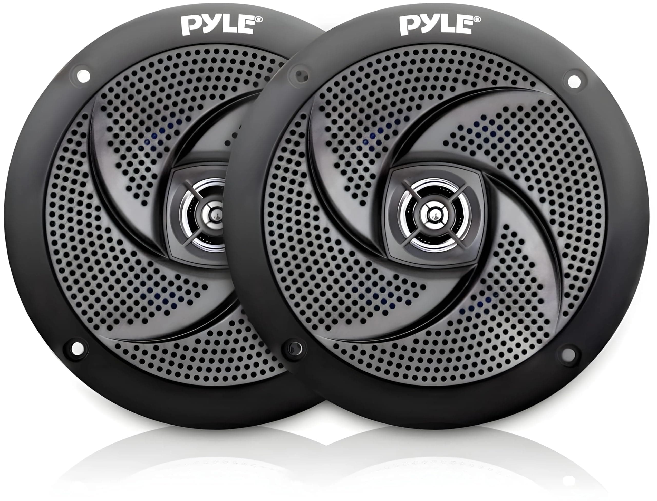 Pyle Marine Speakers Waterproof 2-Way Outdoor Audio System 13cm, 180W Power, Low-Profile Slim Design, Weather-Resistant Stereo Sound for Boat, ATV, UTV & More – Pair (Black)