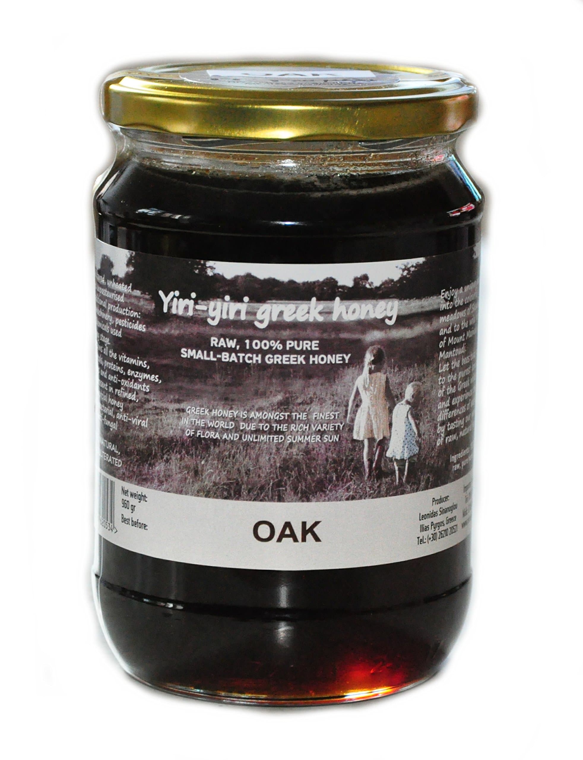 RAW Greek Honey 100% Pure - Oak 960g - from The Remote and Wild Oak Forests of Grevena.