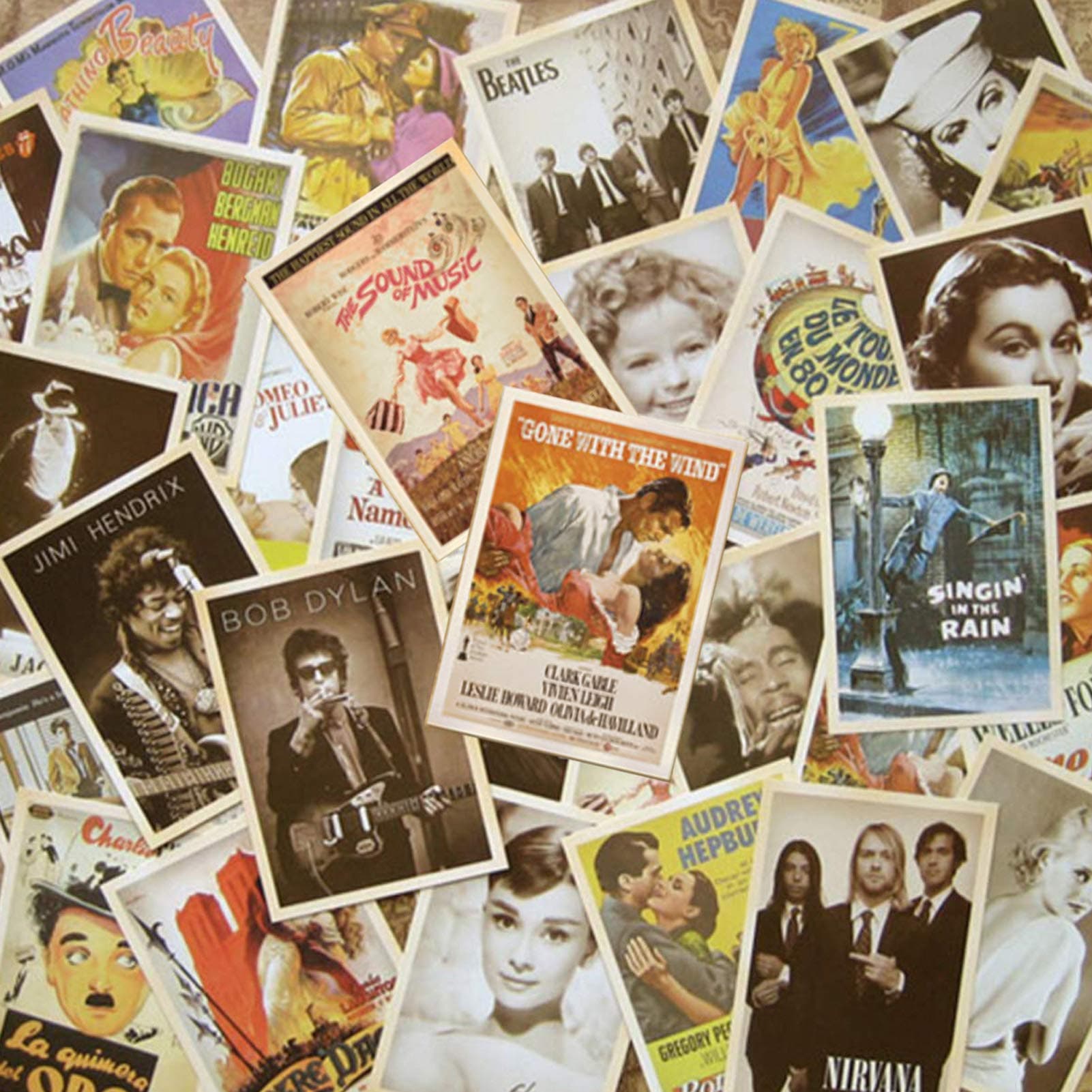 64 Pcs Vintage Retro Classic Movie Postcards for Worth Collecting, Collectable Vintage Postcards Bulk Pack, 2 Set