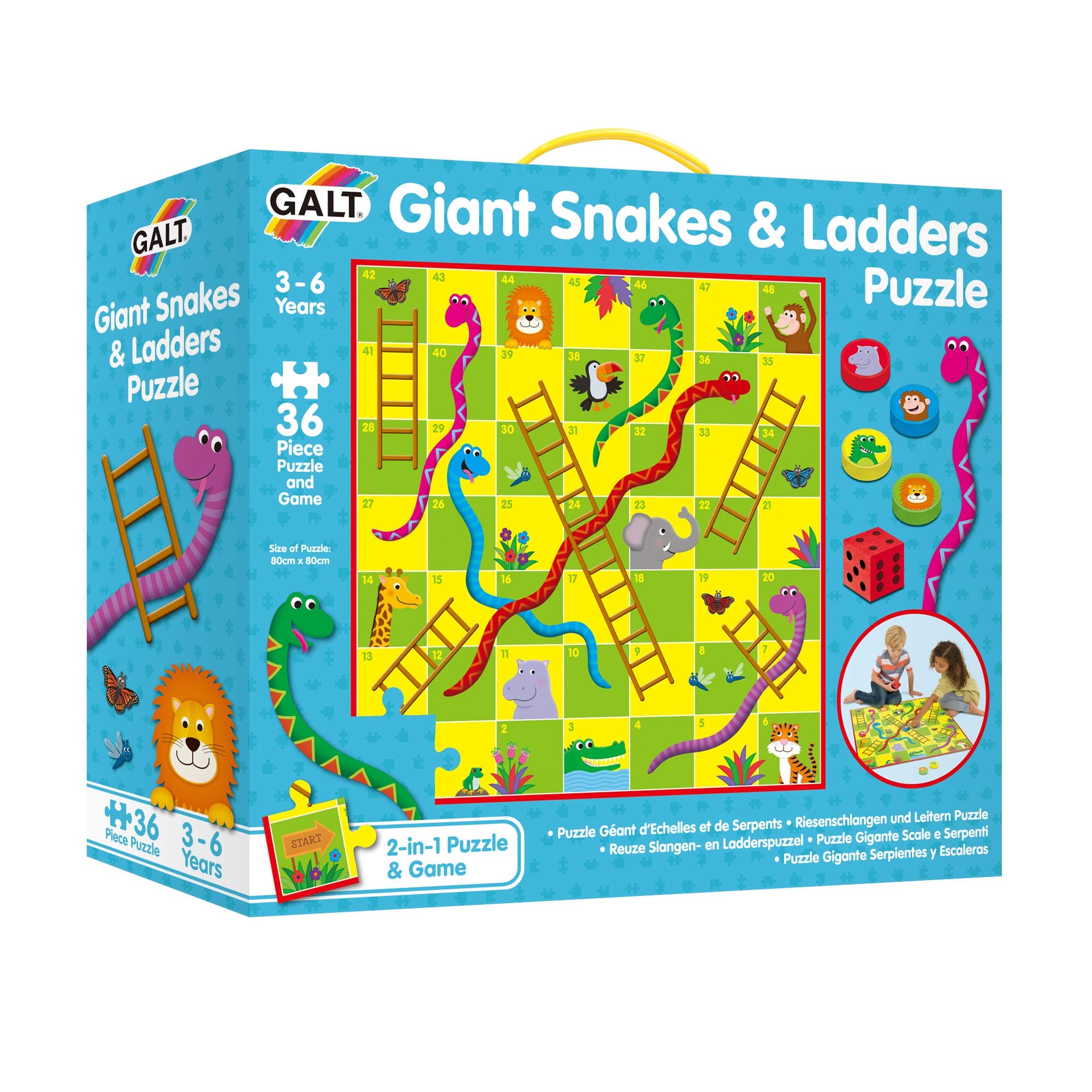 Galt Toys, Giant Snakes & Ladders Puzzle, for Ages 36