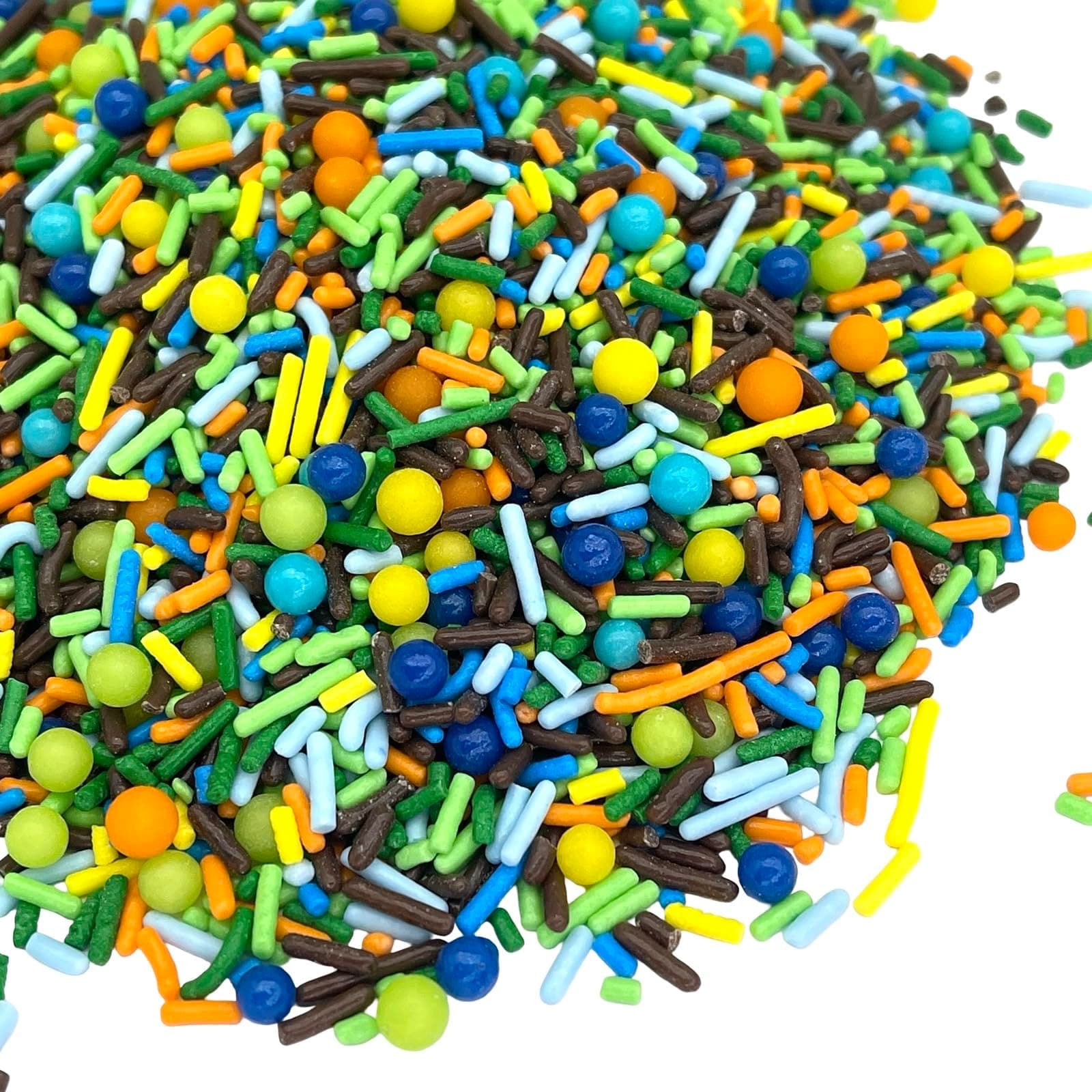 Dinosaur Sprinkles | 8 Ounces | Cake Sprinkles Chocolate,Sweet Flavor | Jimmies |Nut Free Manvscakes (Multicolor)