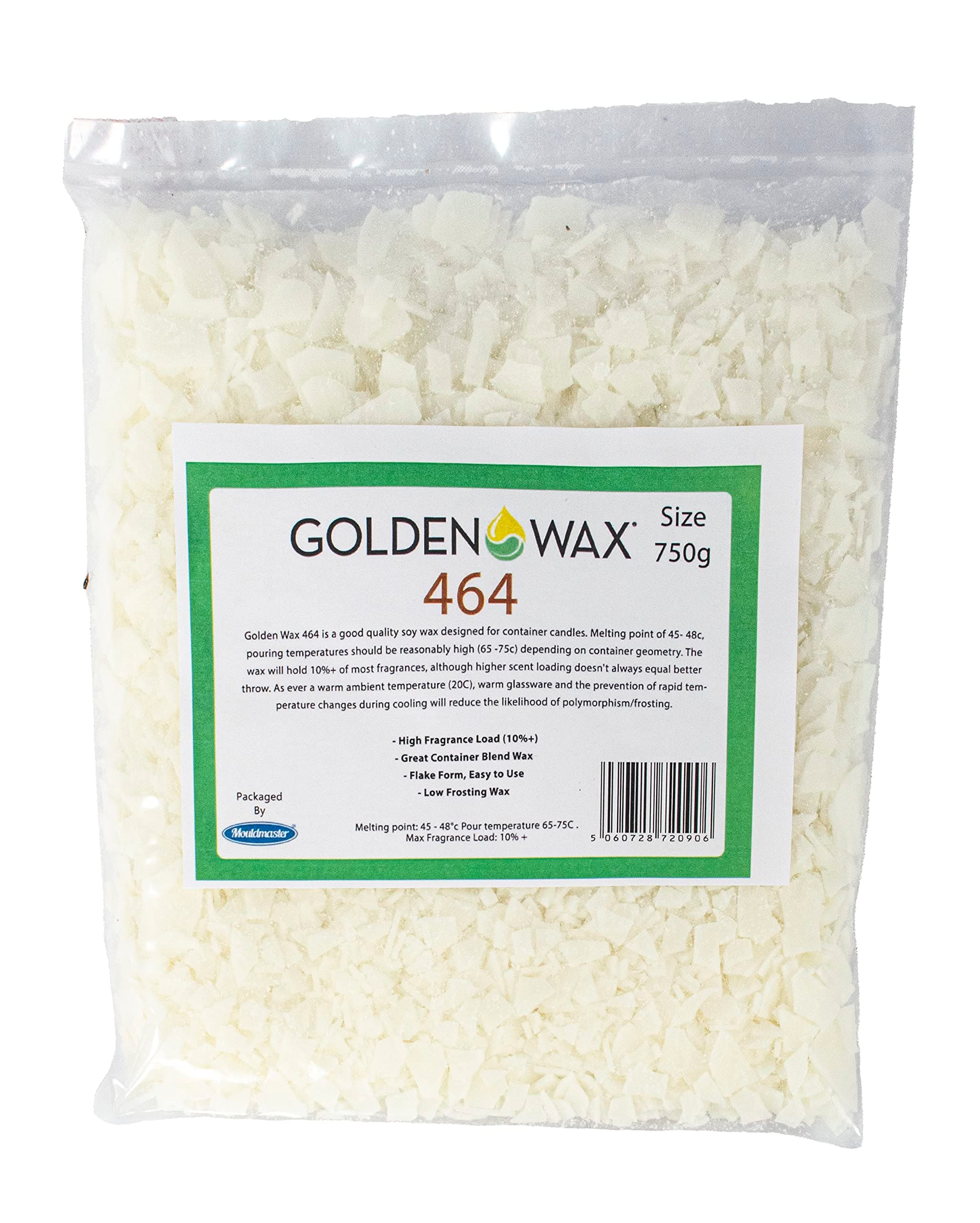 Golden Container Soy Wax 464 Flaked, White, 750g MP27