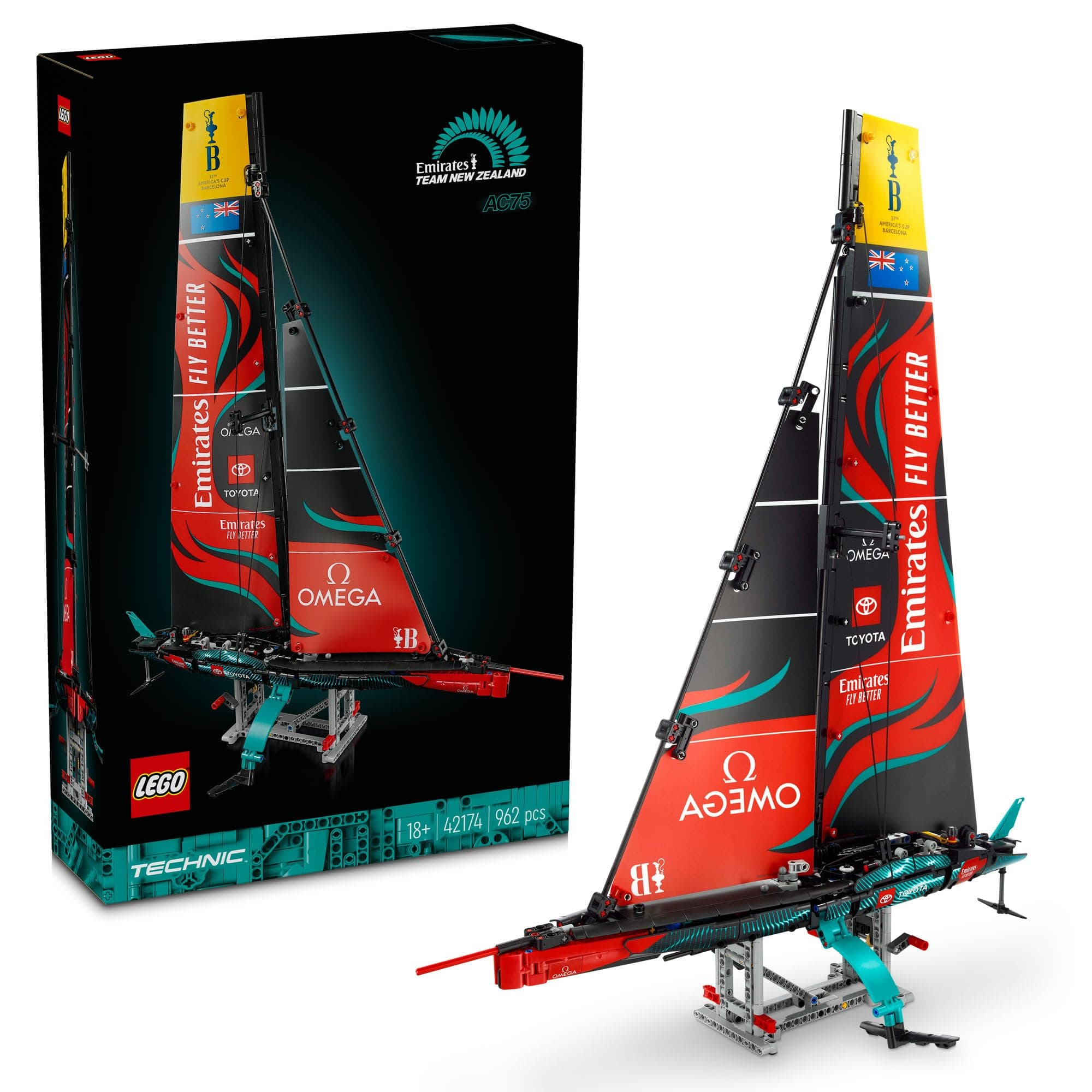 Technic Emirates Team New Zealand AC75 Yacht 42174 Building Blocks for 18+ Gift