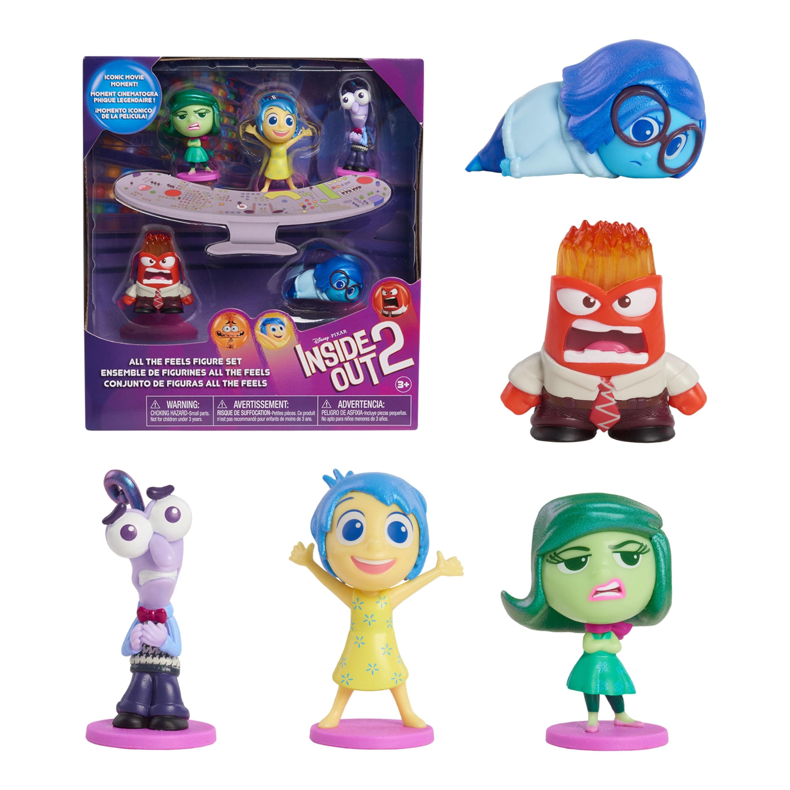 Disney and Pixar Inside Out 2 All the Feels Figure Set, Easter Basket Fillers, Gifts, Presents, Kids Toys for Ages 3 Up by Just Play