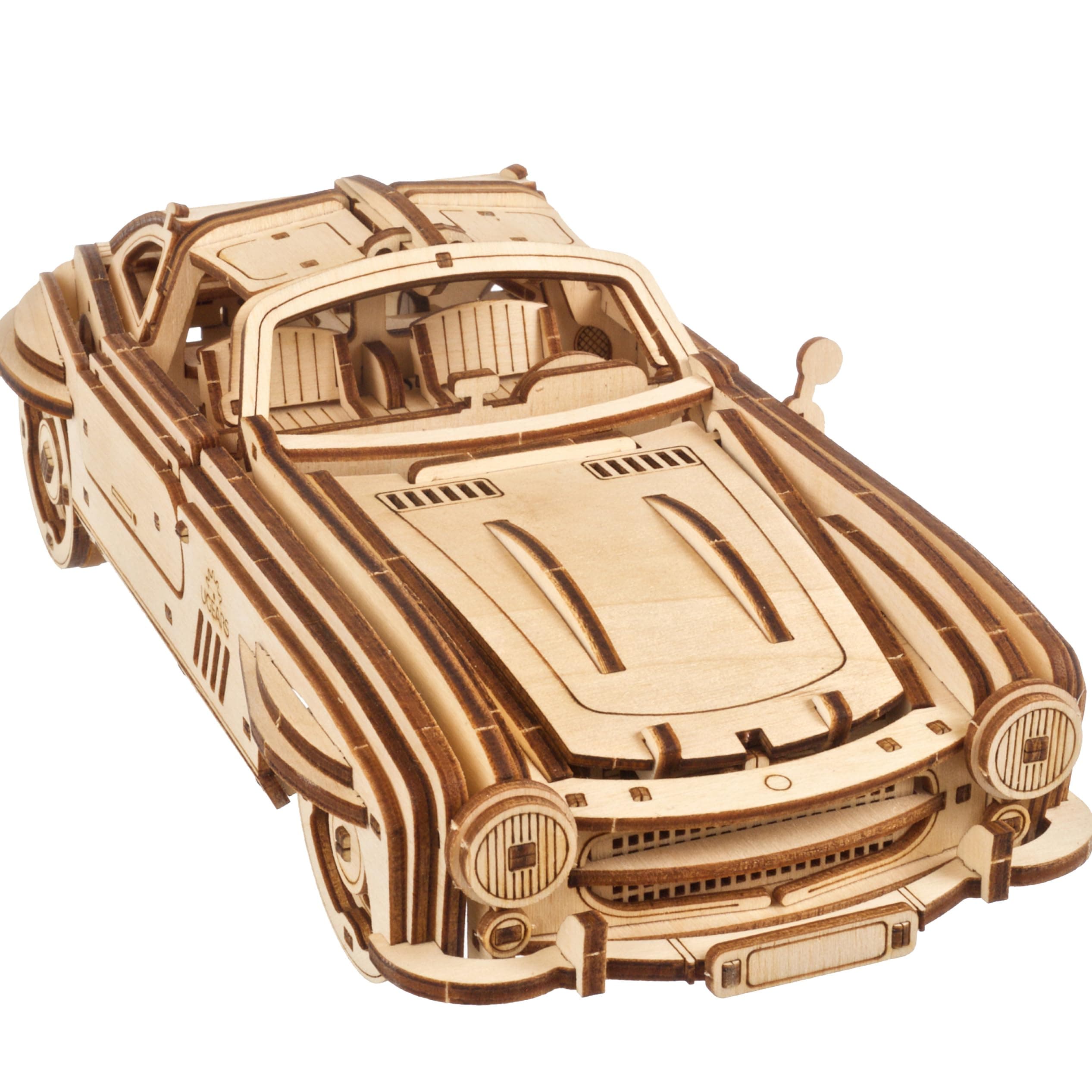 Winged Sports Coupe Model Car Kit - 3D Wooden Puzzle Car –Model Kit for Adults to Build - DIY Wooden Car Model Kit with Authentic Gull-Wing Design - Perfect for Car Model and 3D Puzzle Fans