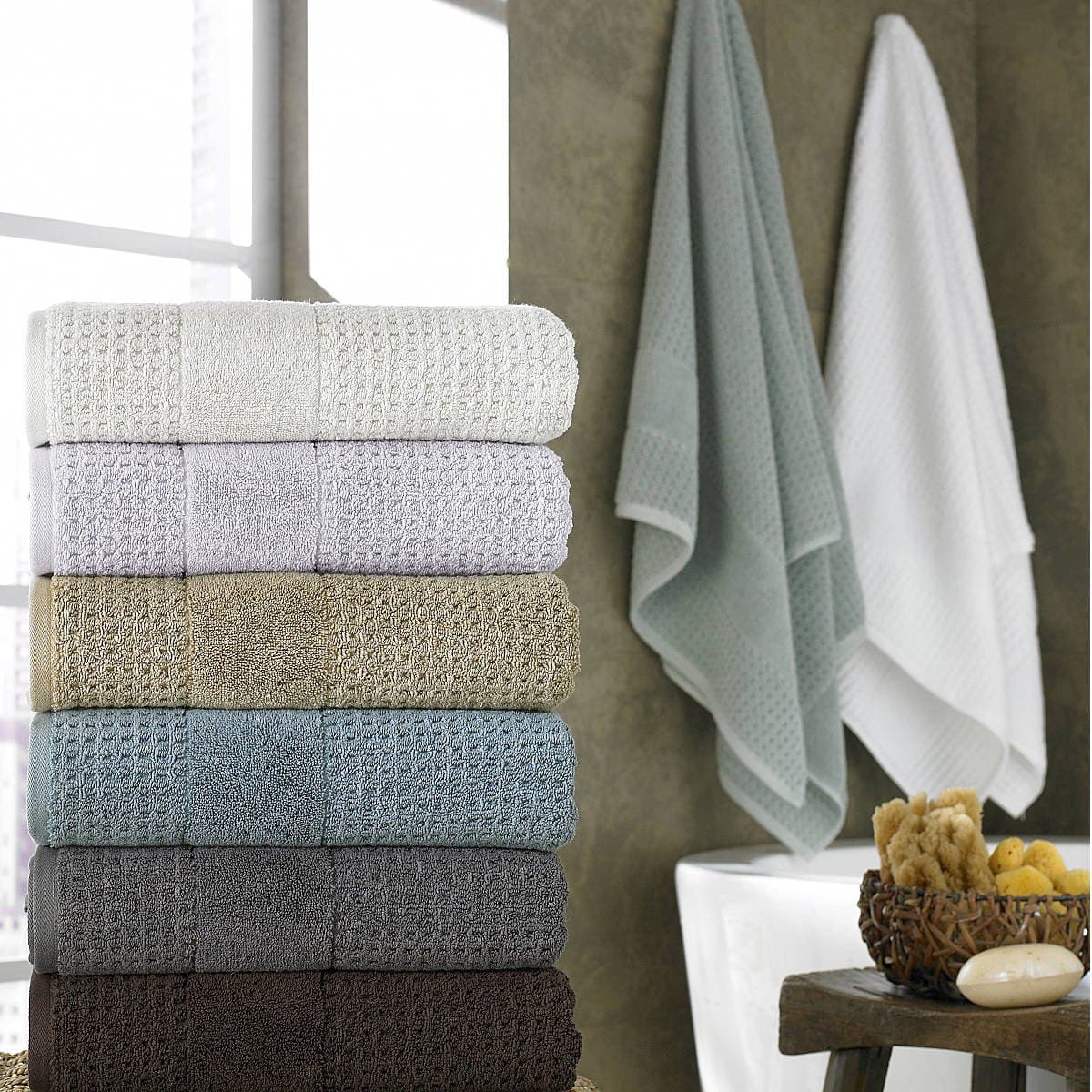Kassatex Turkish Hammam Collection Towels, Bath Towel - Charcoal