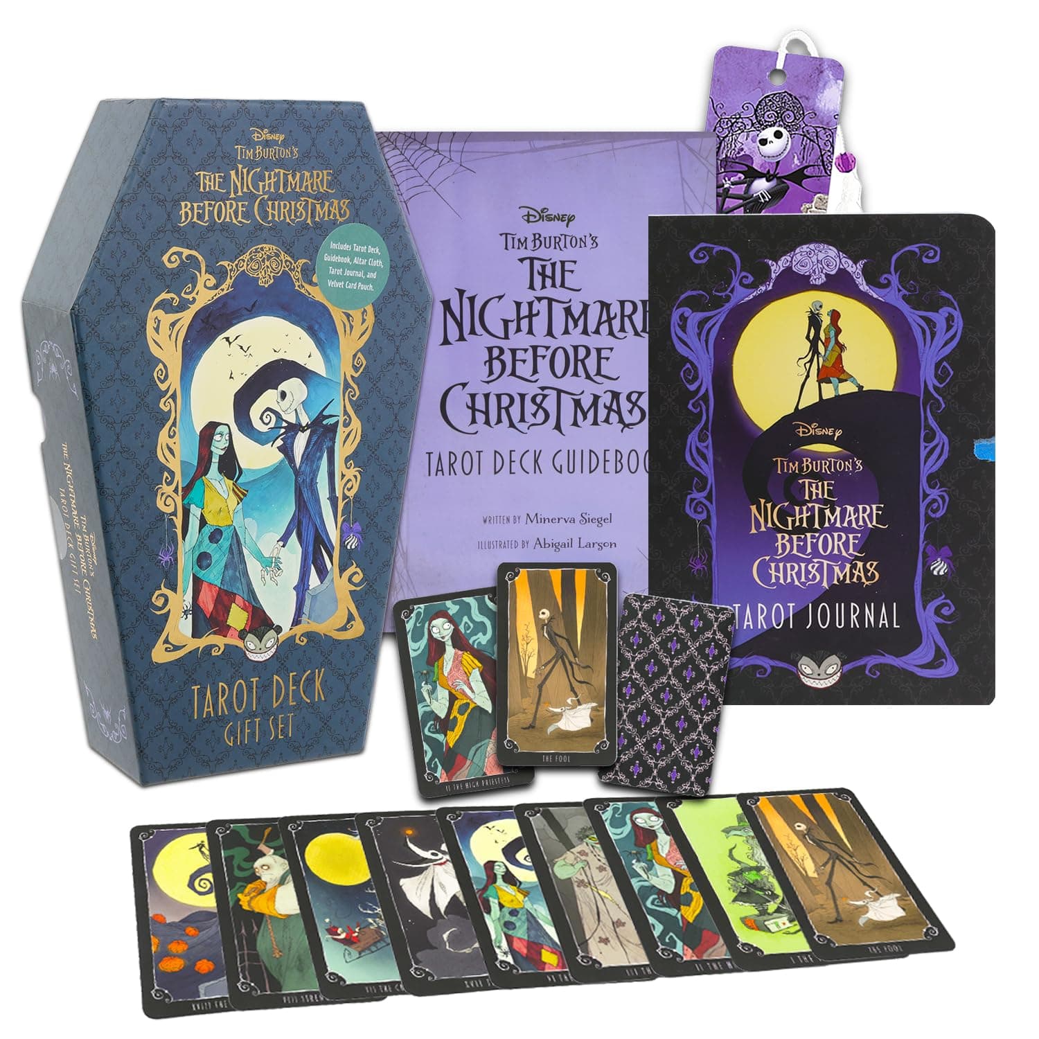 Nightmare Before Christmas Tarot Card Gift Set - Bundle with Jack Skellington Tarot Deck and Guidebook Plus Bookmark | Nightmare Before Christmas Gifts for Men, Women, Teens